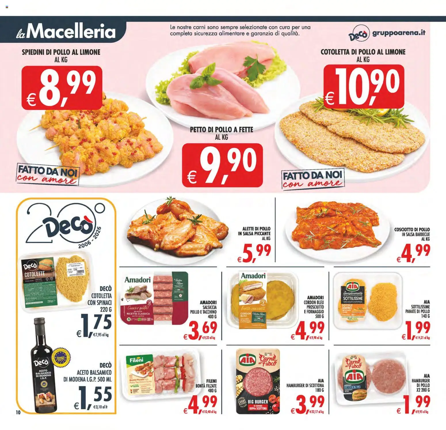 Volantino Decò del 08.05.2026 | Pagina: 13 | Prodotti: Formaggio, Prosciutto, Spinaci, Salsa barbecue