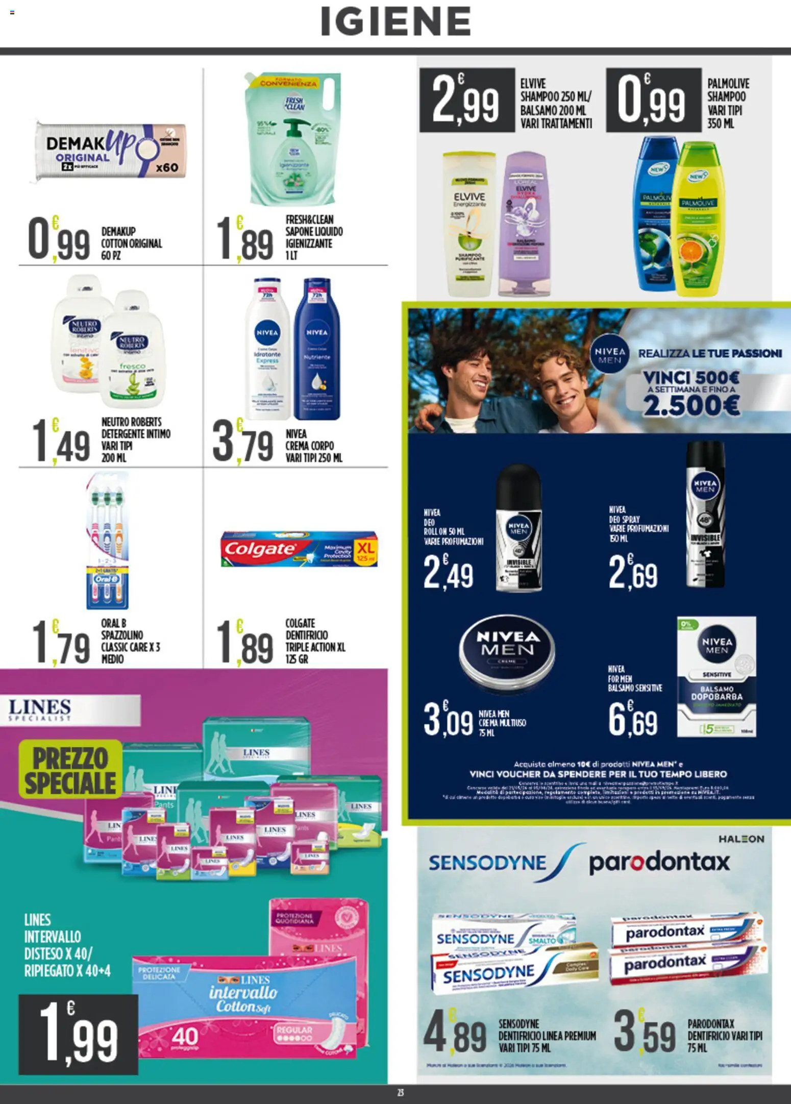 Volantino Euroesse del 18.05.2026 | Pagina: 23 | Prodotti: Dopobarba, Sapone, Dentifricio, Spazzolino