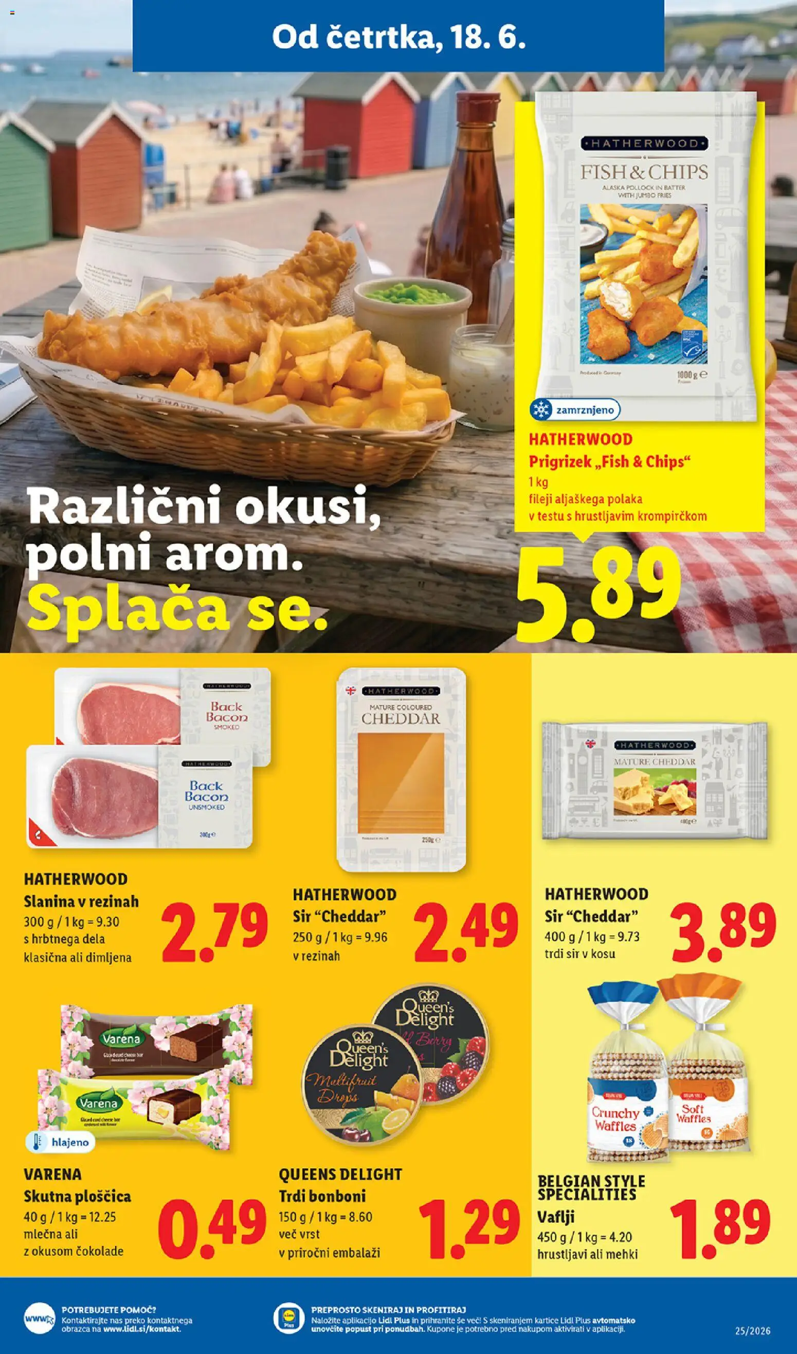 Novi Lidl katalog ponudbe – veljaven od 18.06.2026 | Stran: 13 | Izdelki: Bonboni, Vaflji, Sir, Cheddar