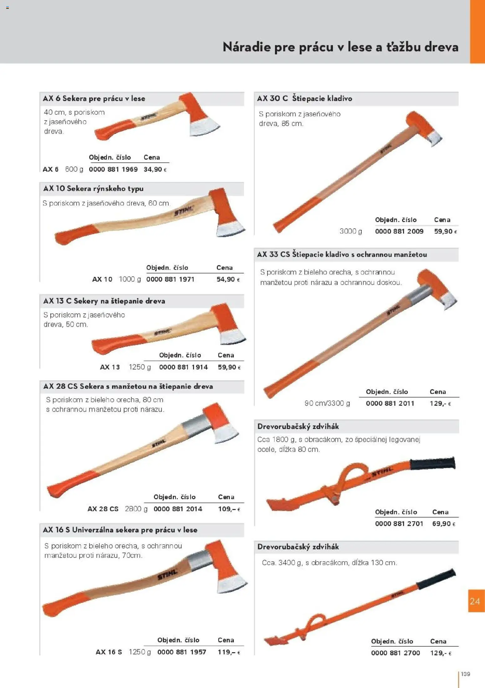 Nové STIHL akcie – leták je platný od 19.08.2026 | Strana: 139 | Produkty: Náradie