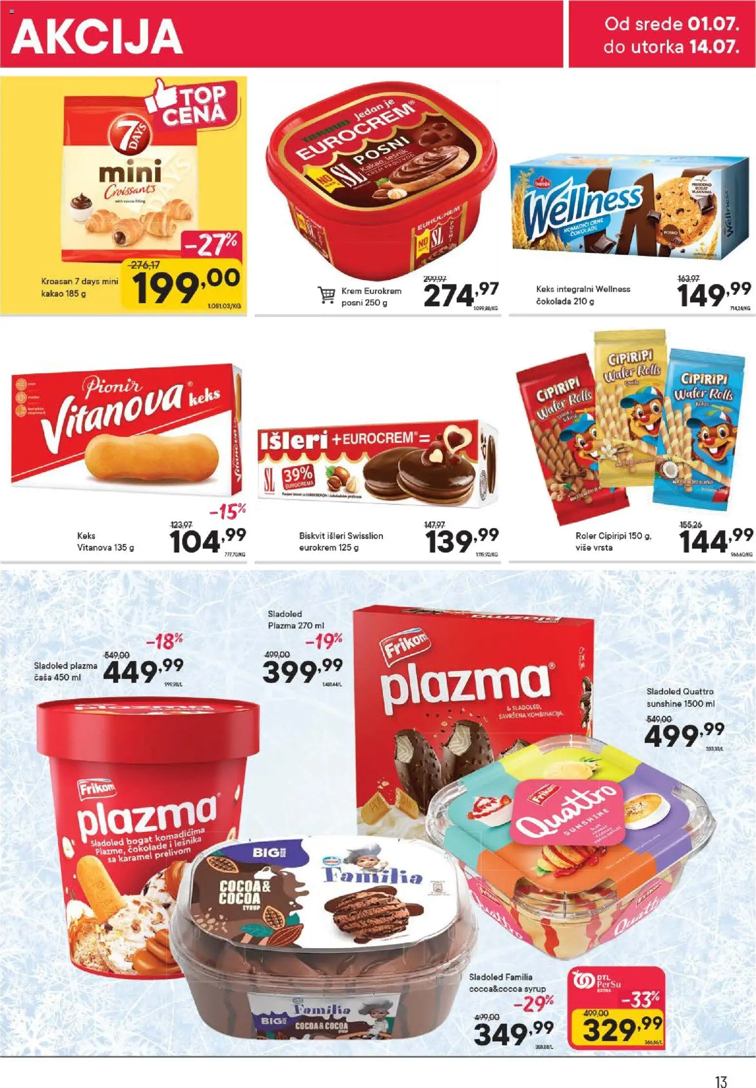 PerSu katalog - važi od 01.07.2026 | Strana: 13 | Proizvode: Keks, Plazma, Lešnik, Kroasan