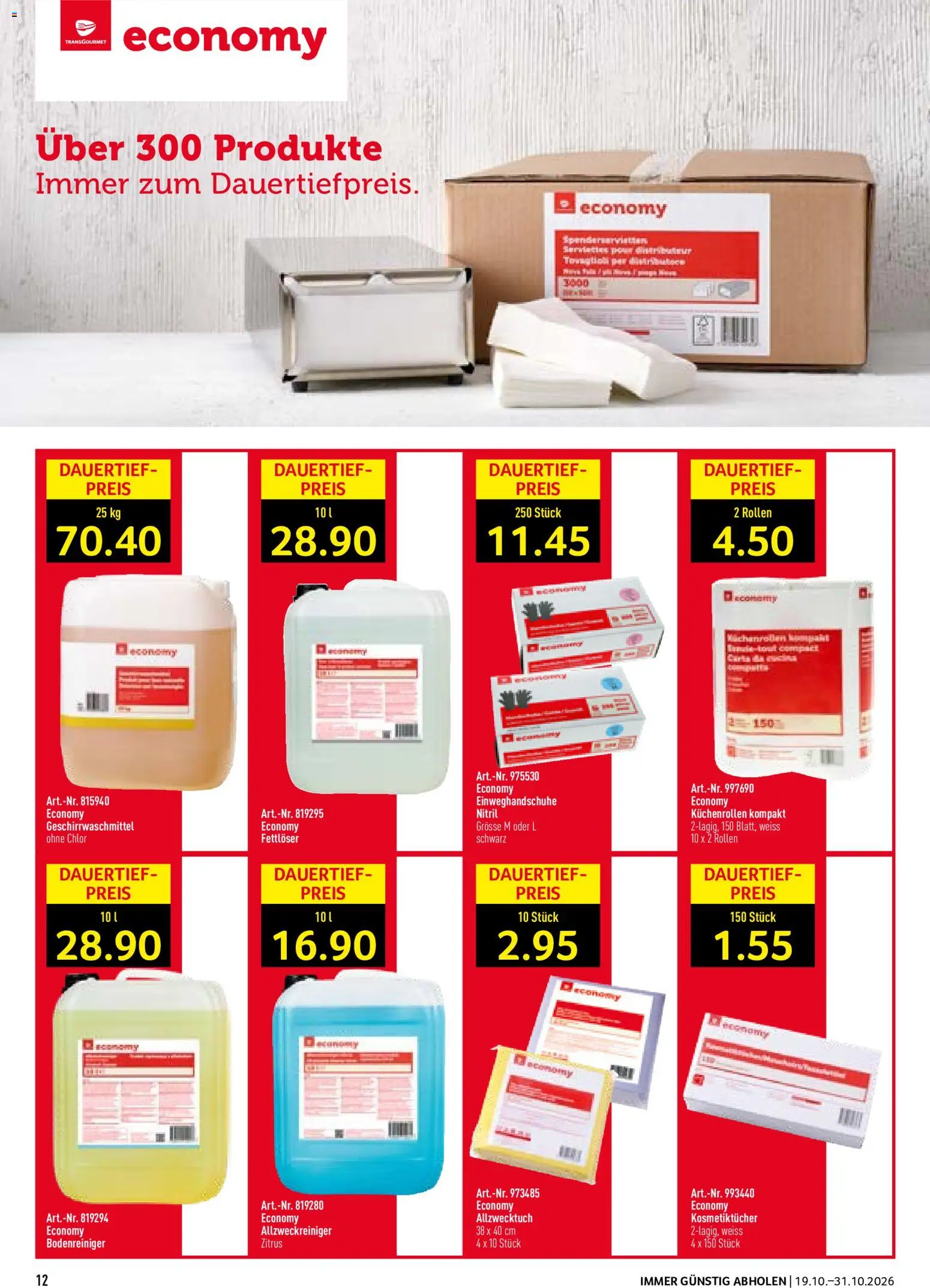 Prodega aktionen Reinigung – gültig ab 19.10.2026 | Seite: 12 | Produkte: Einweghandschuhe