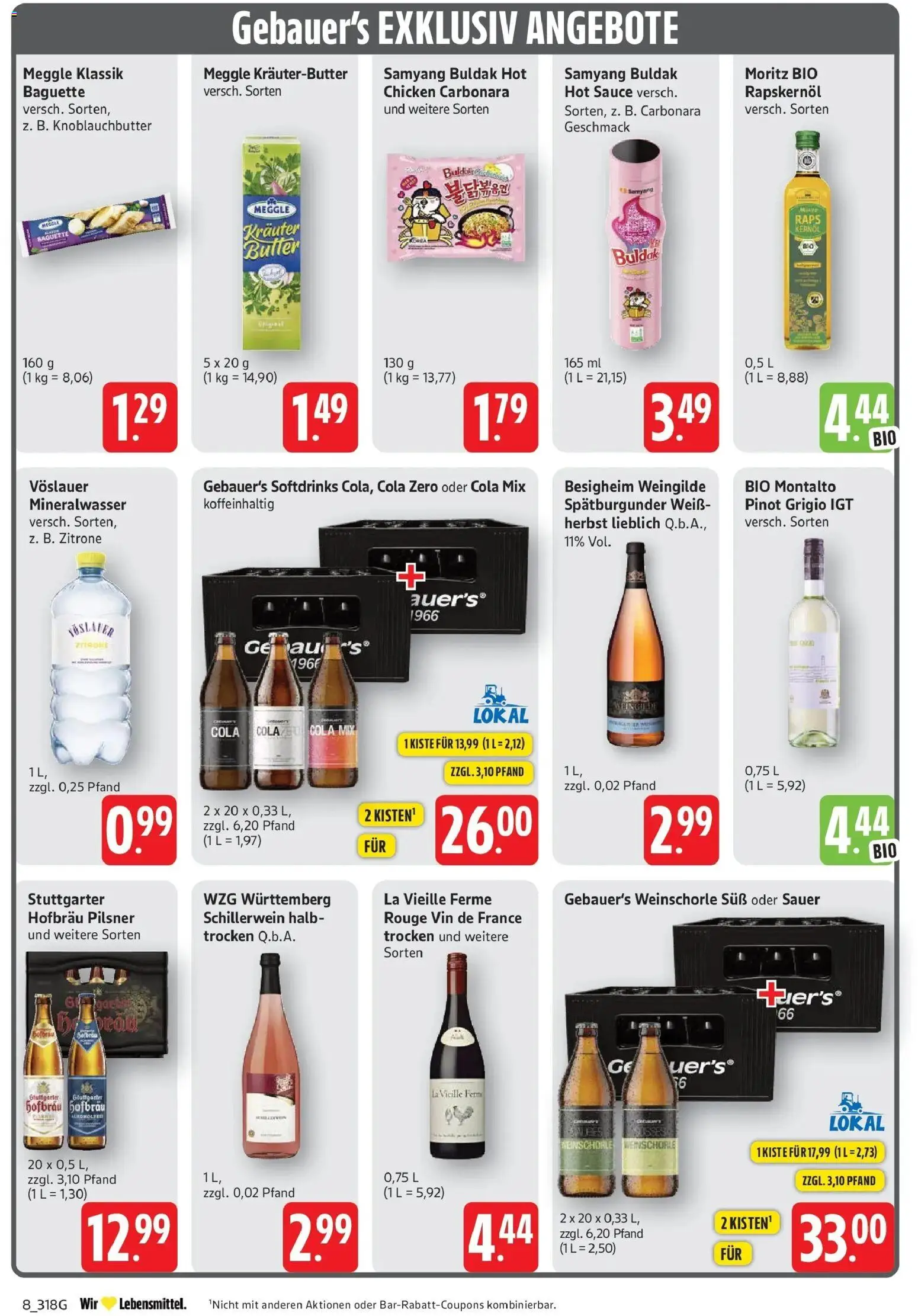 Edeka Prospekt Göppingen (ab 17.08.2026) » Angebote Online | Seite: 8 | Produkte: Baguette, Kräuterbutter, Mineralwasser, Zitrone