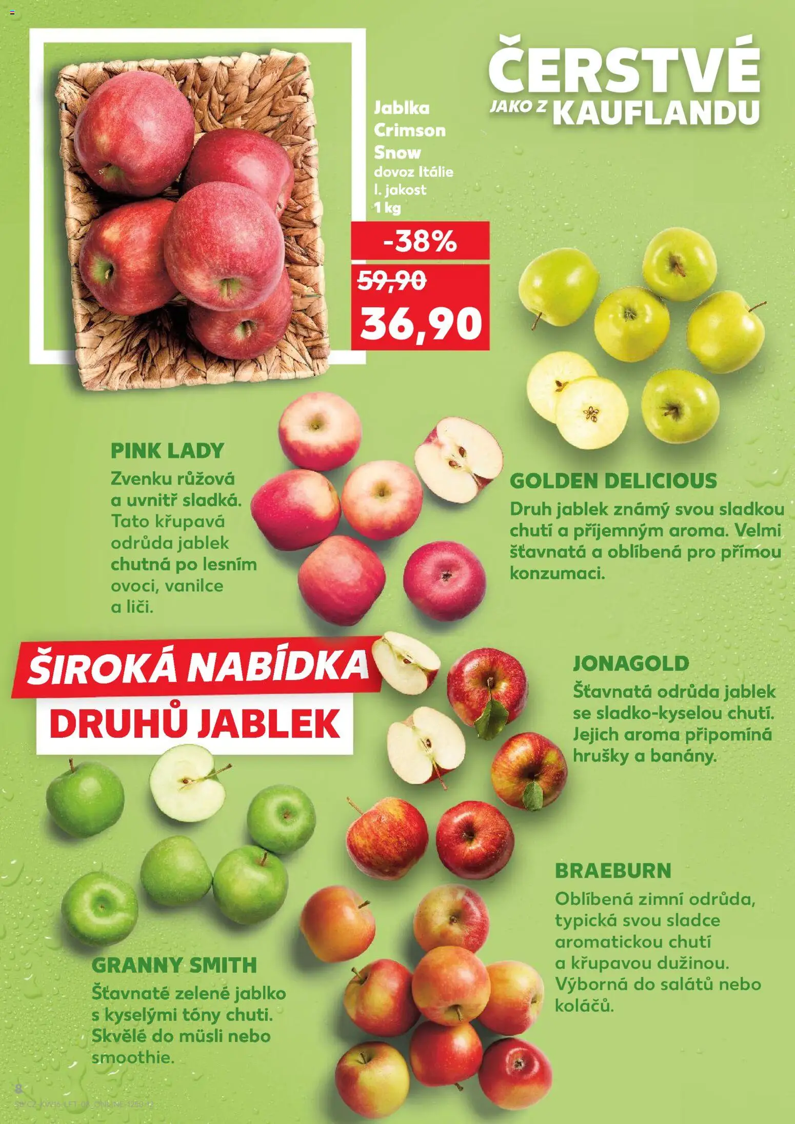 Kaufland leták - Brno od 15.04.2026 | Strana: 8 | Produkty: Jablka, Hrušky, Müsli, Pink Lady