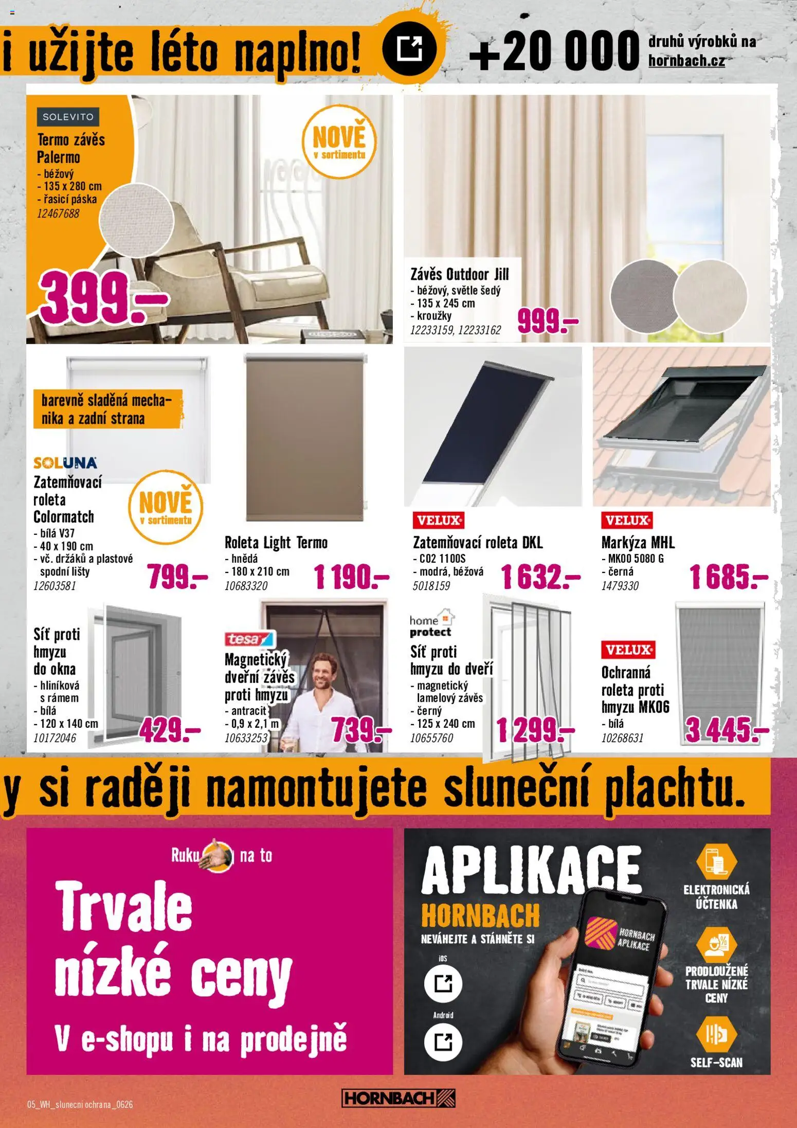 HORNBACH leták - Sluneční ochrana od 17.06.2026 | Strana: 5 | Produkty: Závěs, Síť, Roleta, Markýza