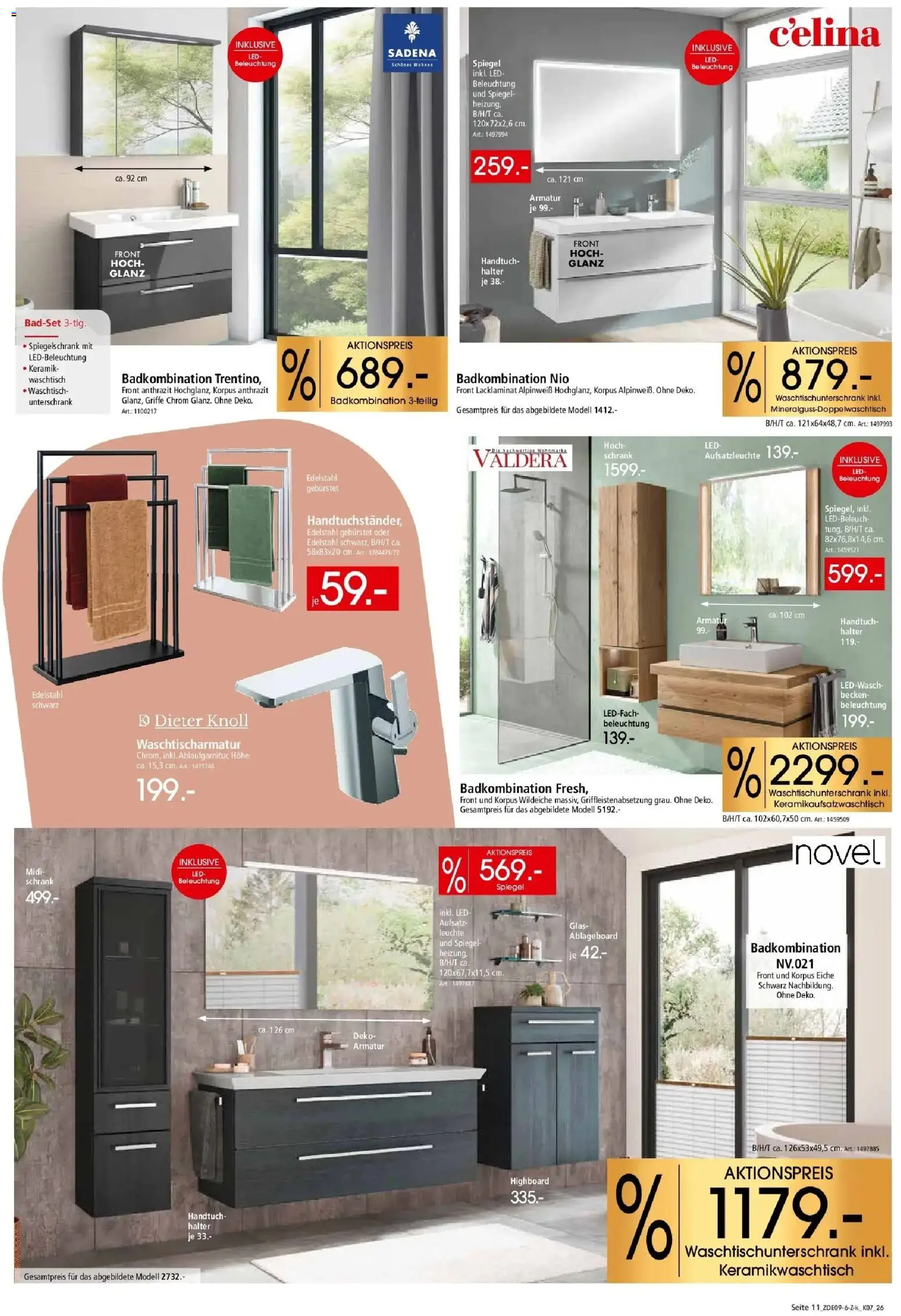 Zurbrüggen Küchen für ihr Zuhause – gültig ab 12.09.2026 | Seite: 21 | Produkte: HIghboard, Spiegel, Waschtisch, Unterschrank
