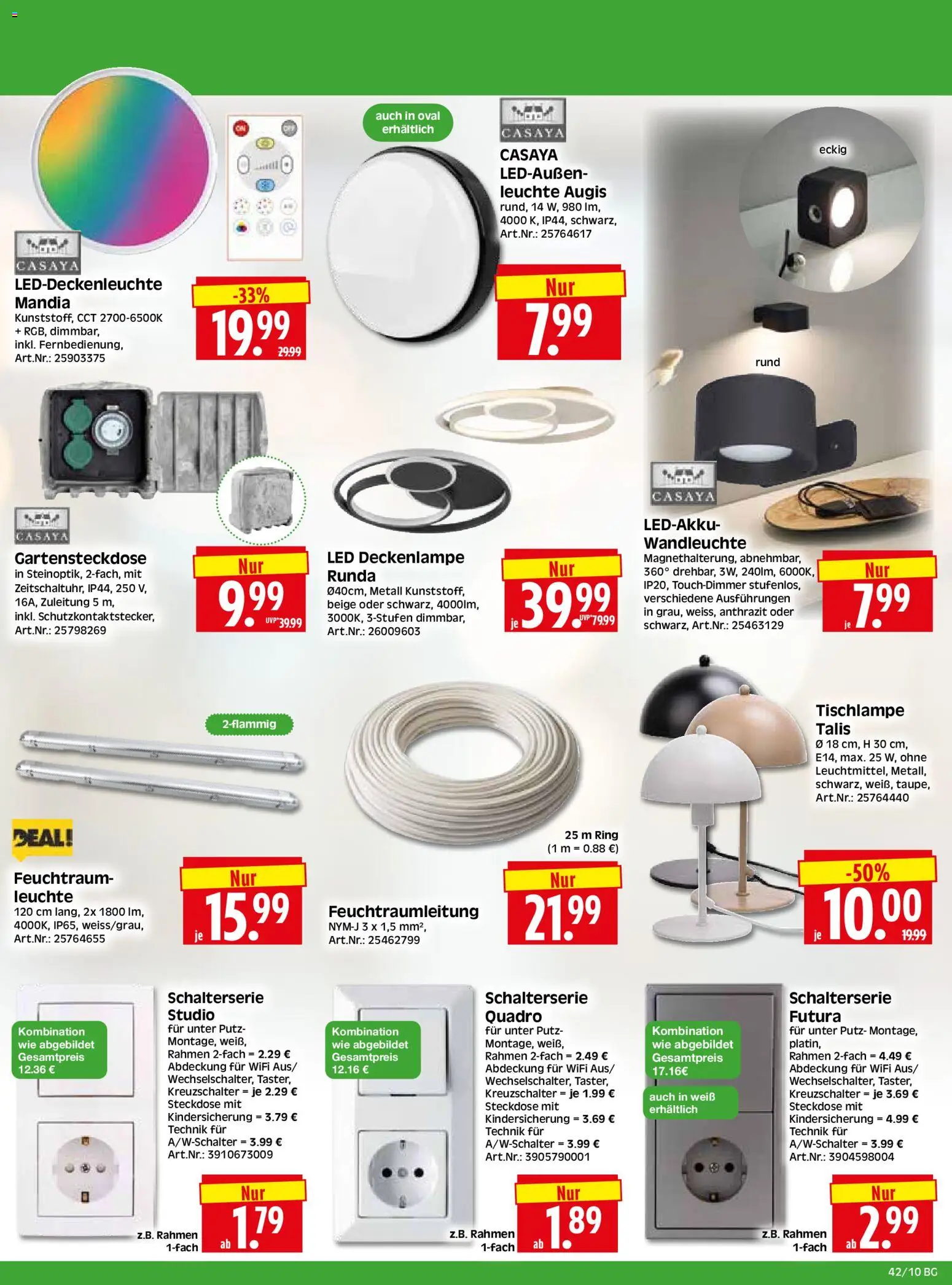 HERKULES Bau & Garten – gültig ab 12.10.2026 | Seite: 10 | Produkte: Steckdose, Wandleuchte