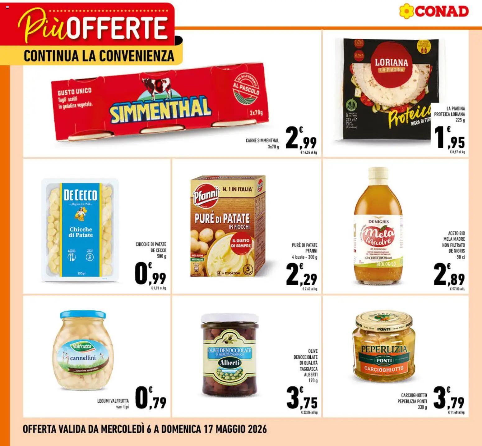 Volantino Conad del 06.05.2026 | Pagina: 1 | Prodotti: Cannellini, Olive, Aceto, Gnocchi