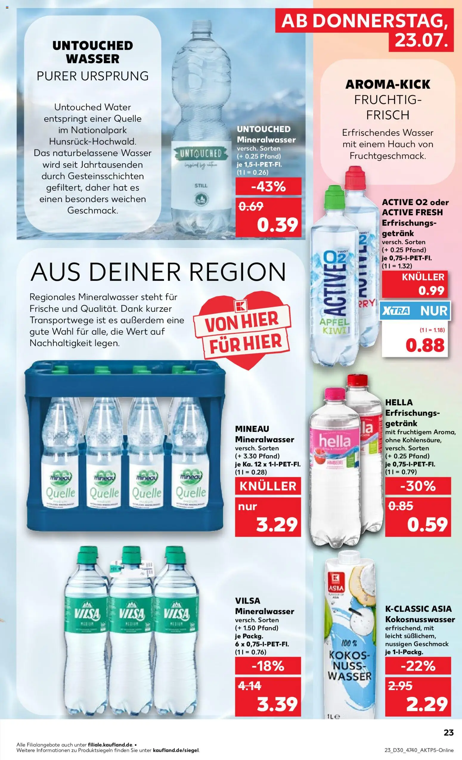 Kaufland Prospekt Hannover – gültig ab 23.07.2026 | Seite: 23 | Produkte: Äpfel, Mineralwasser, Wasser, Hella