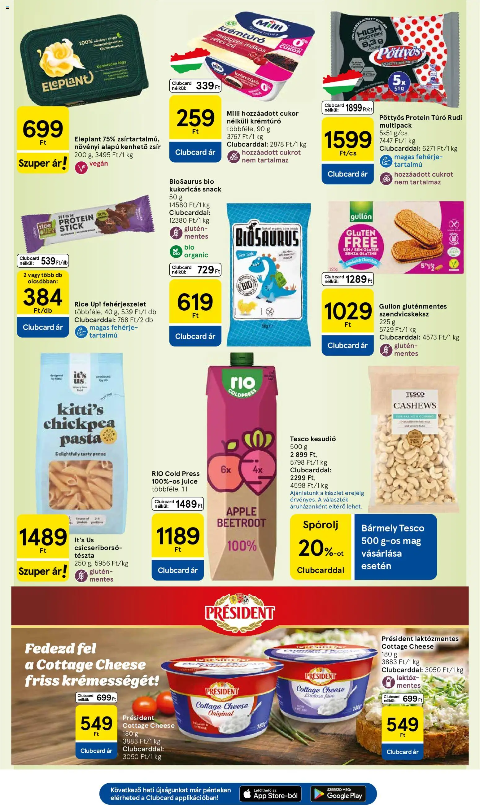 Tesco akciós ujság - amely érvényes a következő dátumtól: 07.05.2026 | Oldal: 19 | Termékek: Kesudió, Túró rudi, Csicseriborsó, Tészta