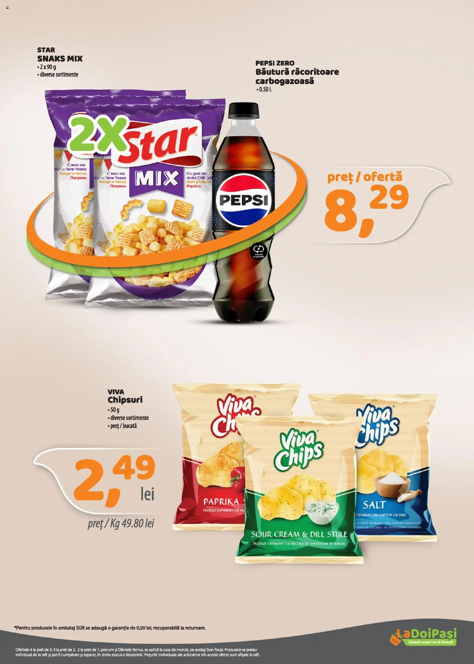 Noul catalog LaDoiPași – valabil de la 01.07.2026 | Pagină: 9 | Produse: Mărar, Chipsuri, Smântână, Sare