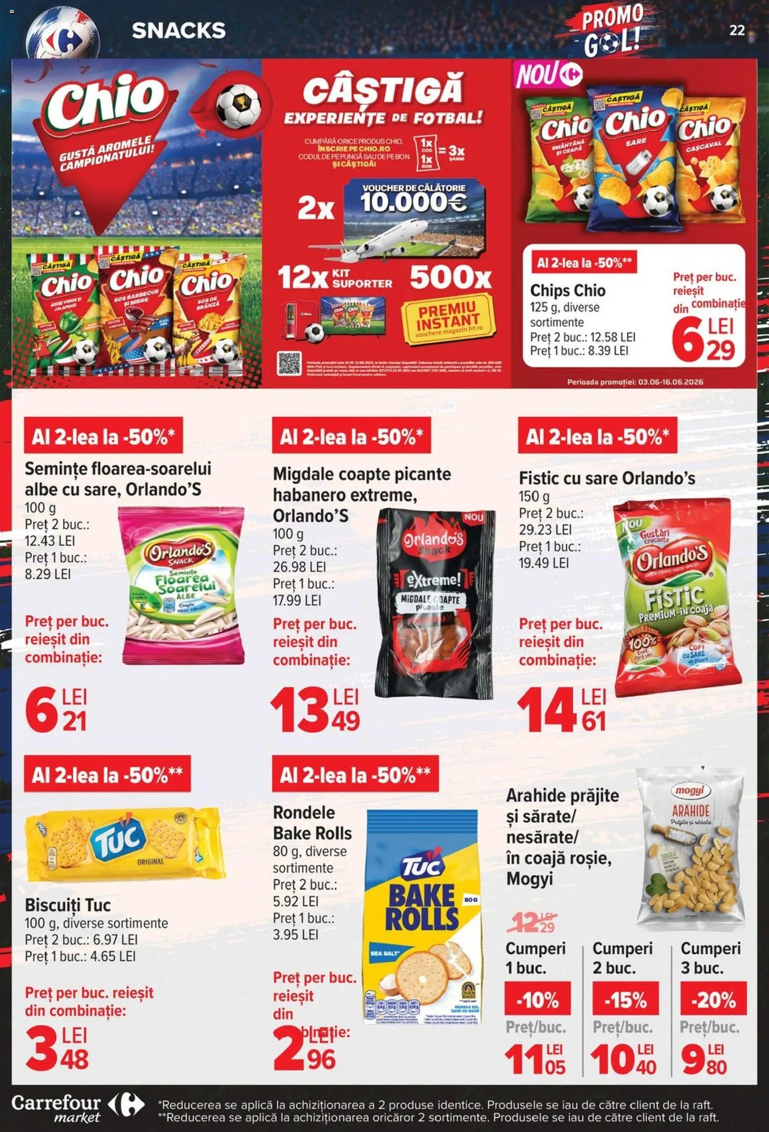 Noul catalog Carrefour – valabil de la 10.06.2026 | Pagină: 22 | Produse: Cașcaval, Smântână, Sos, Sare