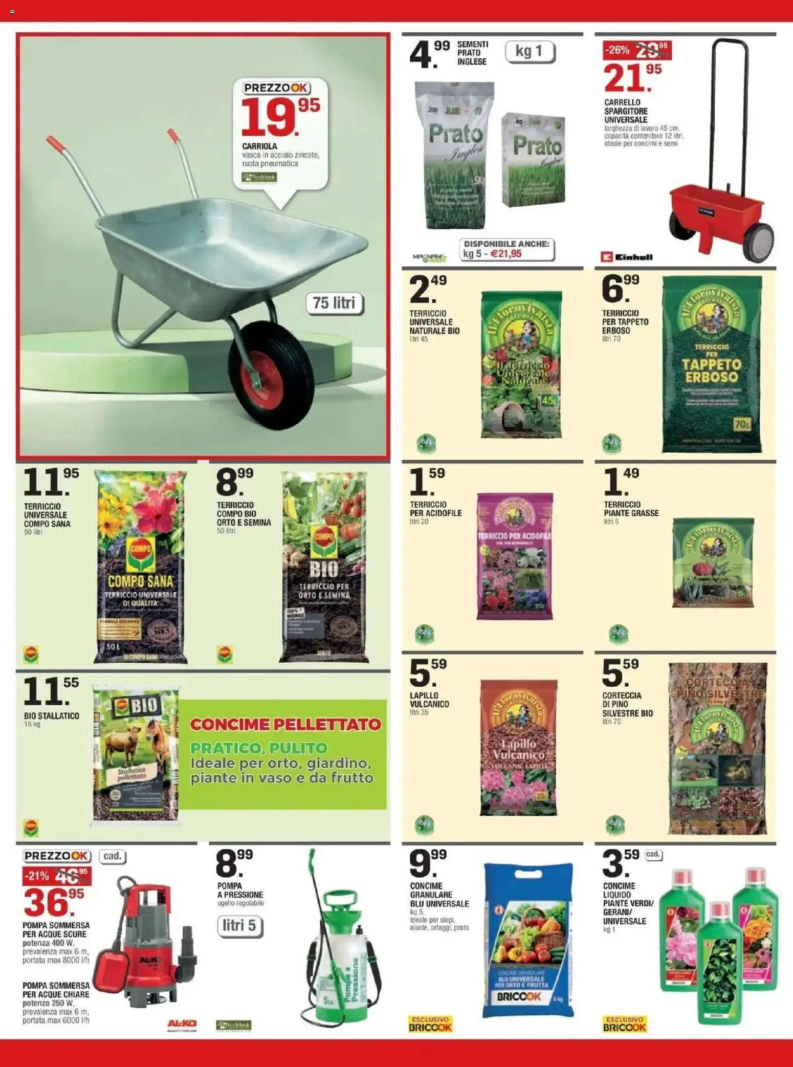 Volantino Brico OK del 04.03.2026 | Pagina: 4 | Prodotti: Concime, Carrello, Contenitore, Tappeto