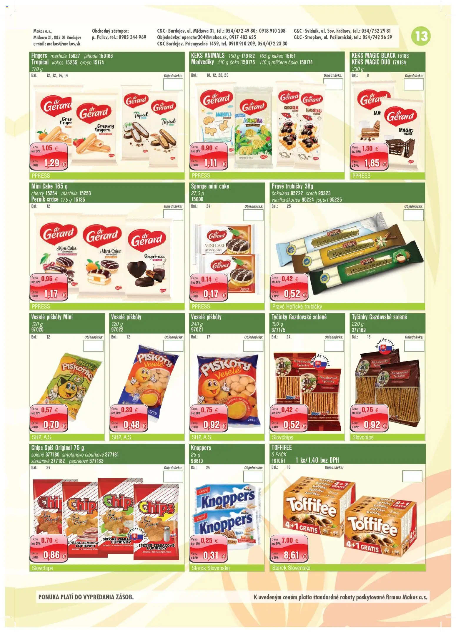 Nové Makos akcie – leták je platný od 01.06.2026 | Strana: 13 | Produkty: Jogurt, Čokoláda, Toffifee, Kakao