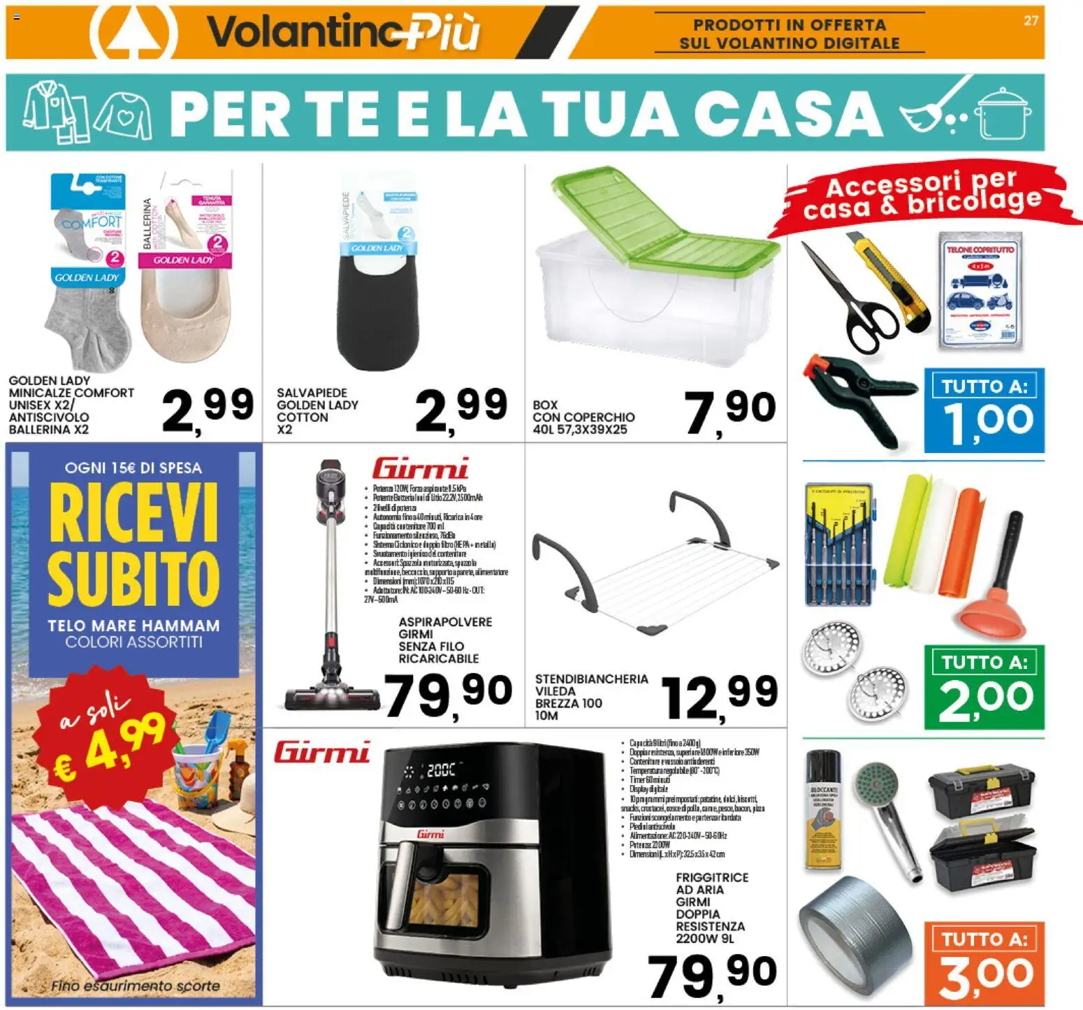 Volantino Interspar del 20/07/2026 | Pagina: 27 | Prodotti: Pizza, Stendibiancheria, Contenitore, Aspirapolvere
