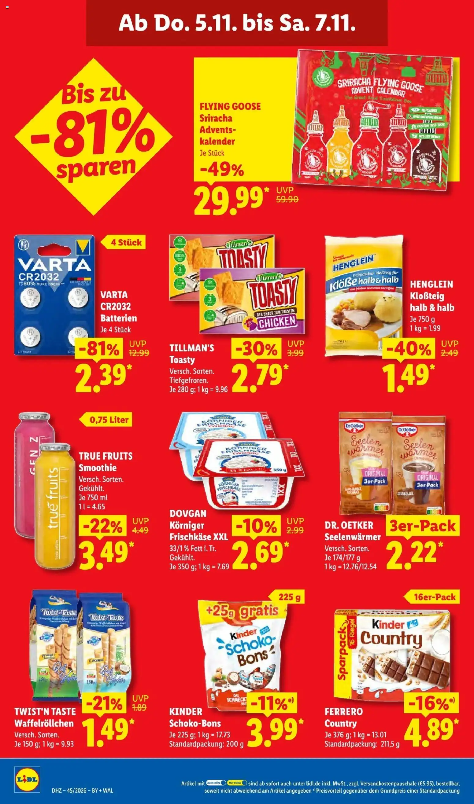 Lidl Prospekt Weikersheim (ab 02.11.2026) zum Blättern » Angebote | Seite: 64 | Produkte: Batterien, Energy, Schokolade, Frischkase