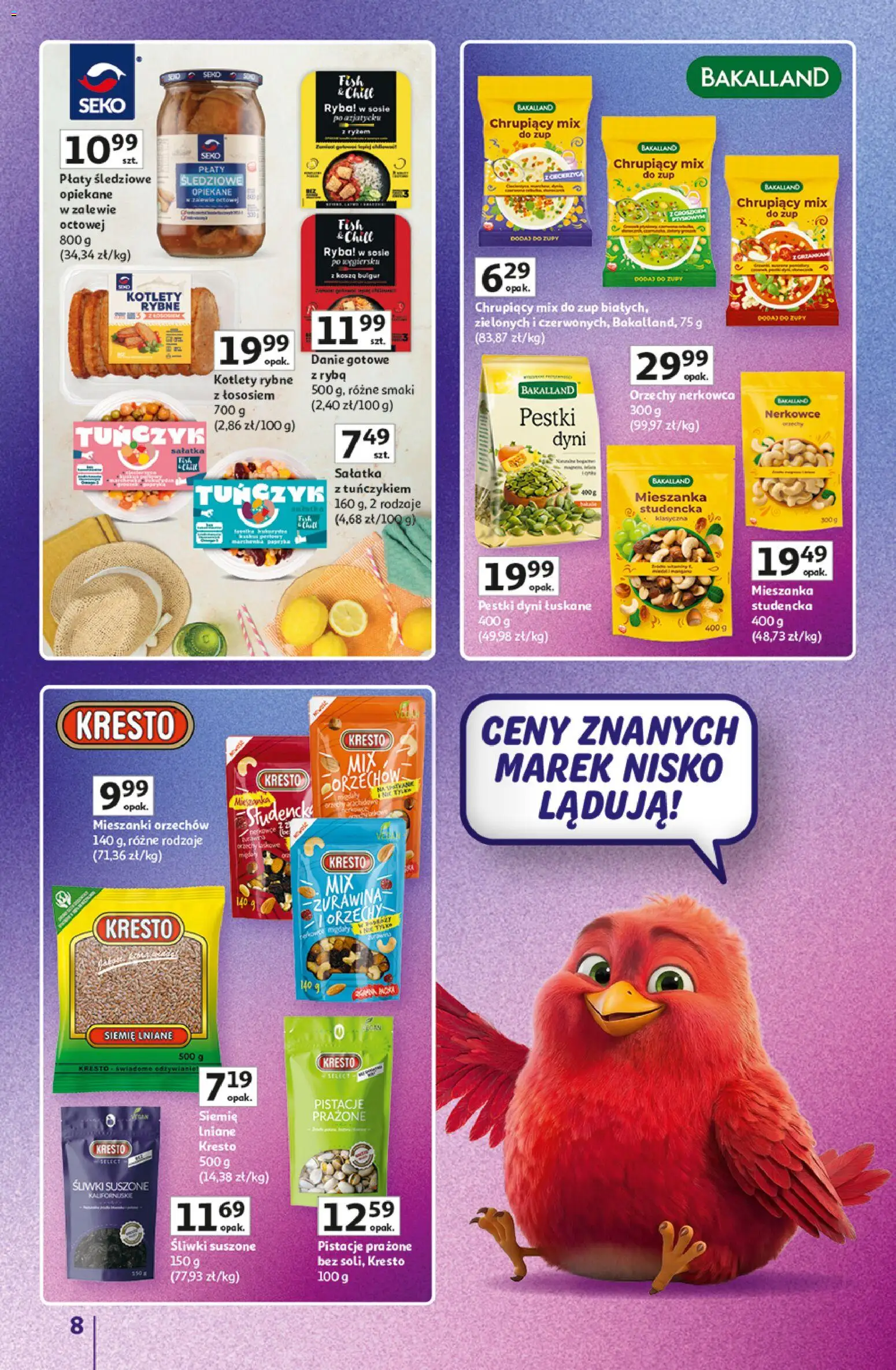 Auchan gazetka - Znane Marki Hipermarket od 11.06.2026 | Strona: 8 | Produkty: Bulgur, Pestki dyni, Orzechy, Ryba