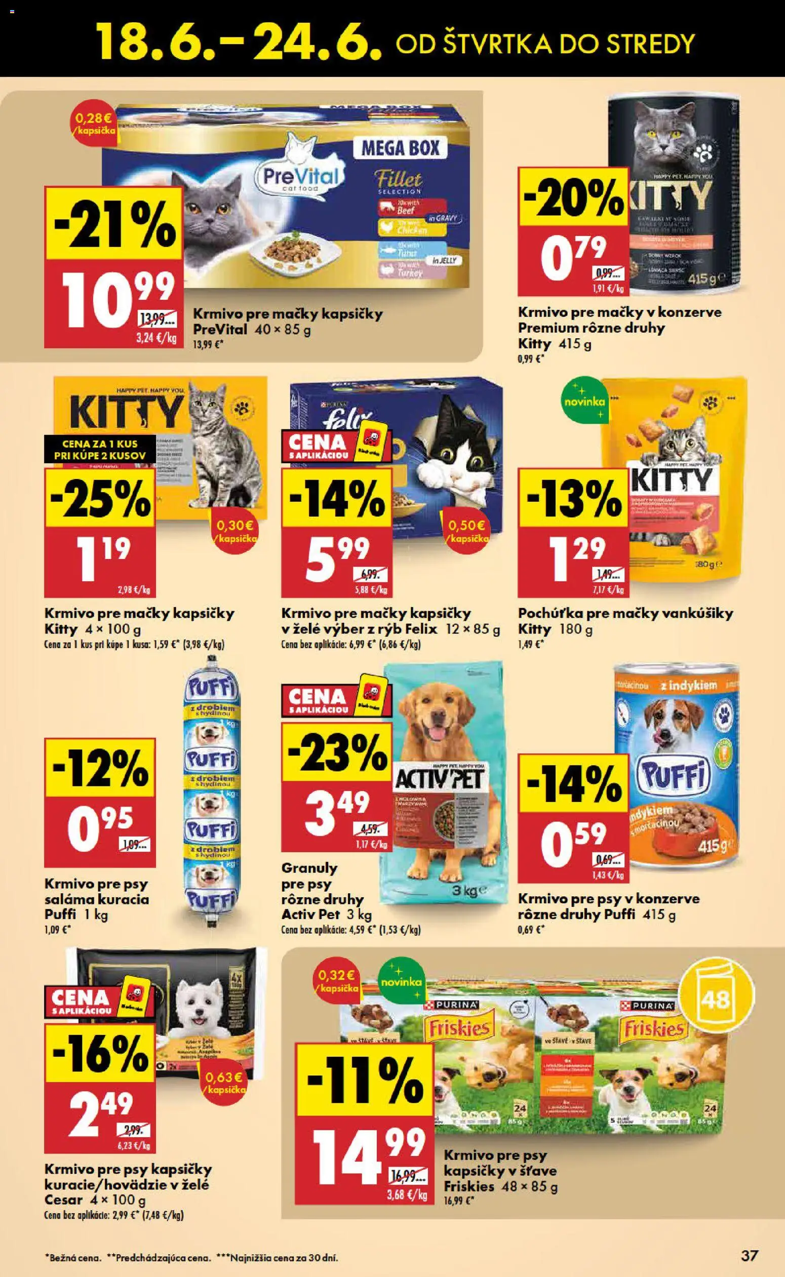 Nové Biedronka akcie – leták je platný od 18.06.2026 | Strana: 37 | Produkty: Felix, Saláma, Friskies