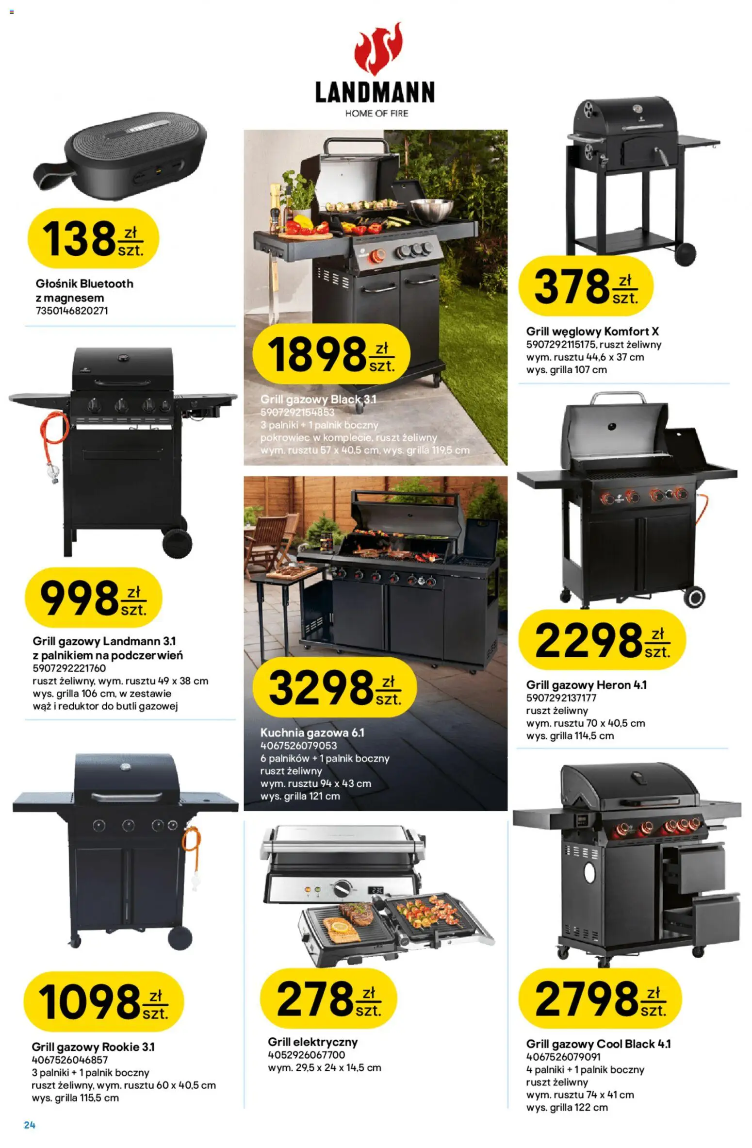 Castorama gazetka od 08.07.2026 | Strona: 24 | Produkty: Głośnik, Głośnik bluetooth, Grill, Grill gazowy
