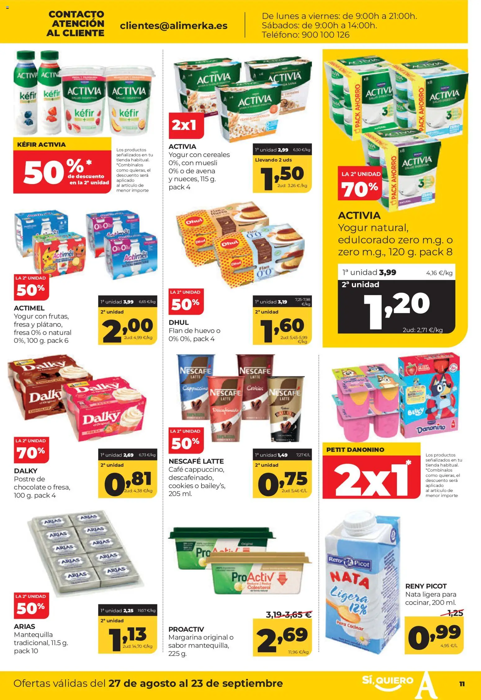 Alimerka folleto Castilla y León │ válido desde el 27/08/2026 | Página: 11 | Productos: Yogur, Café, Cereales, Muesli