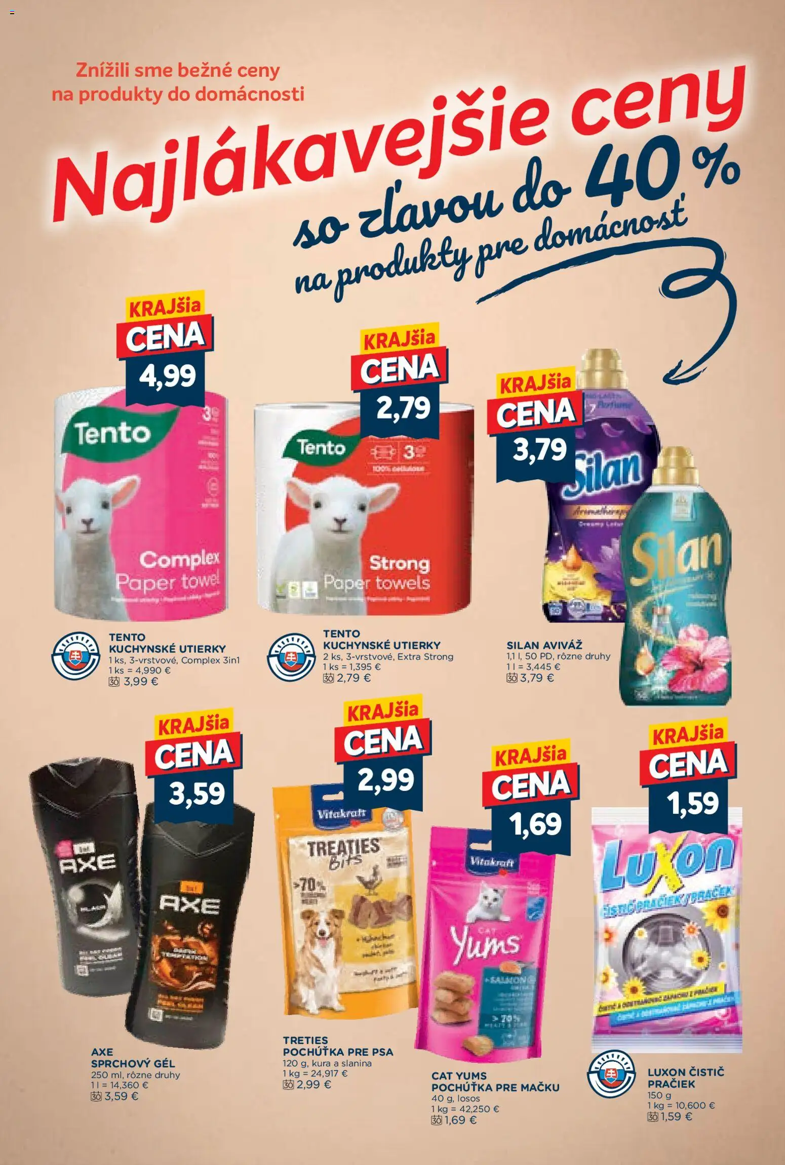 Nové Kraj akcie – leták je platný od 06.08.2026 | Strana: 12 | Produkty: Silan, Sprchový gél, Aviváž, Losos