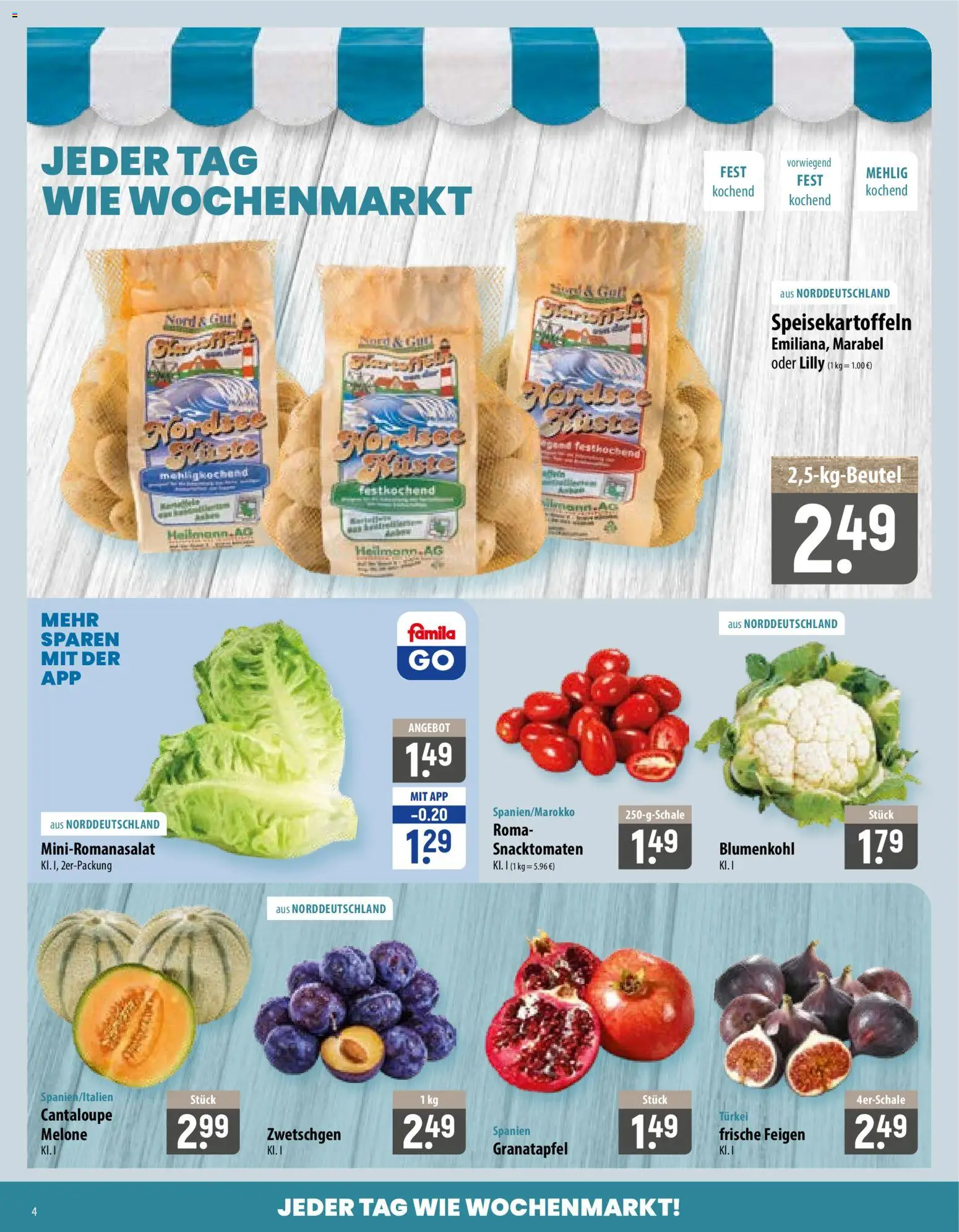 Famila Prospekt – gültig ab 14.09.2026 | Seite: 4 | Produkte: Zwetschgen, Melone, Blumenkohl, Feigen