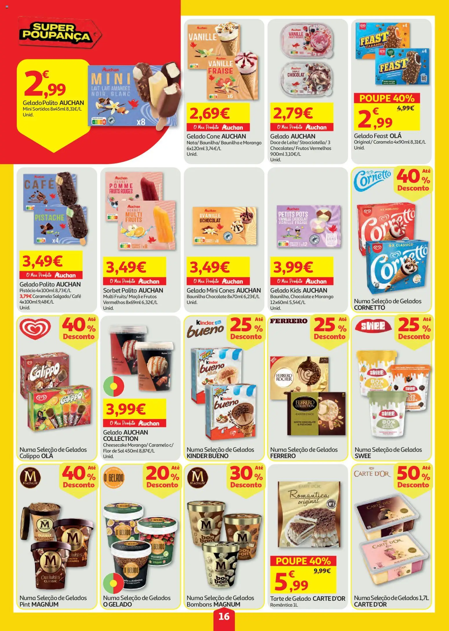 Auchan folheto │ válido de 23/07/2026 | Página: 16 | Produtos: Sal, Maça, Chocolate, Tarte