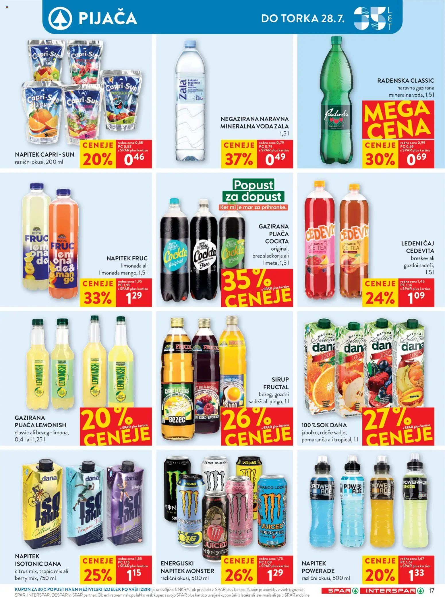 Novi Spar katalog ponudbe – veljaven od 22.07.2026 | Stran: 24 | Izdelki: Mineralna voda, Sok, Voda, Breskev