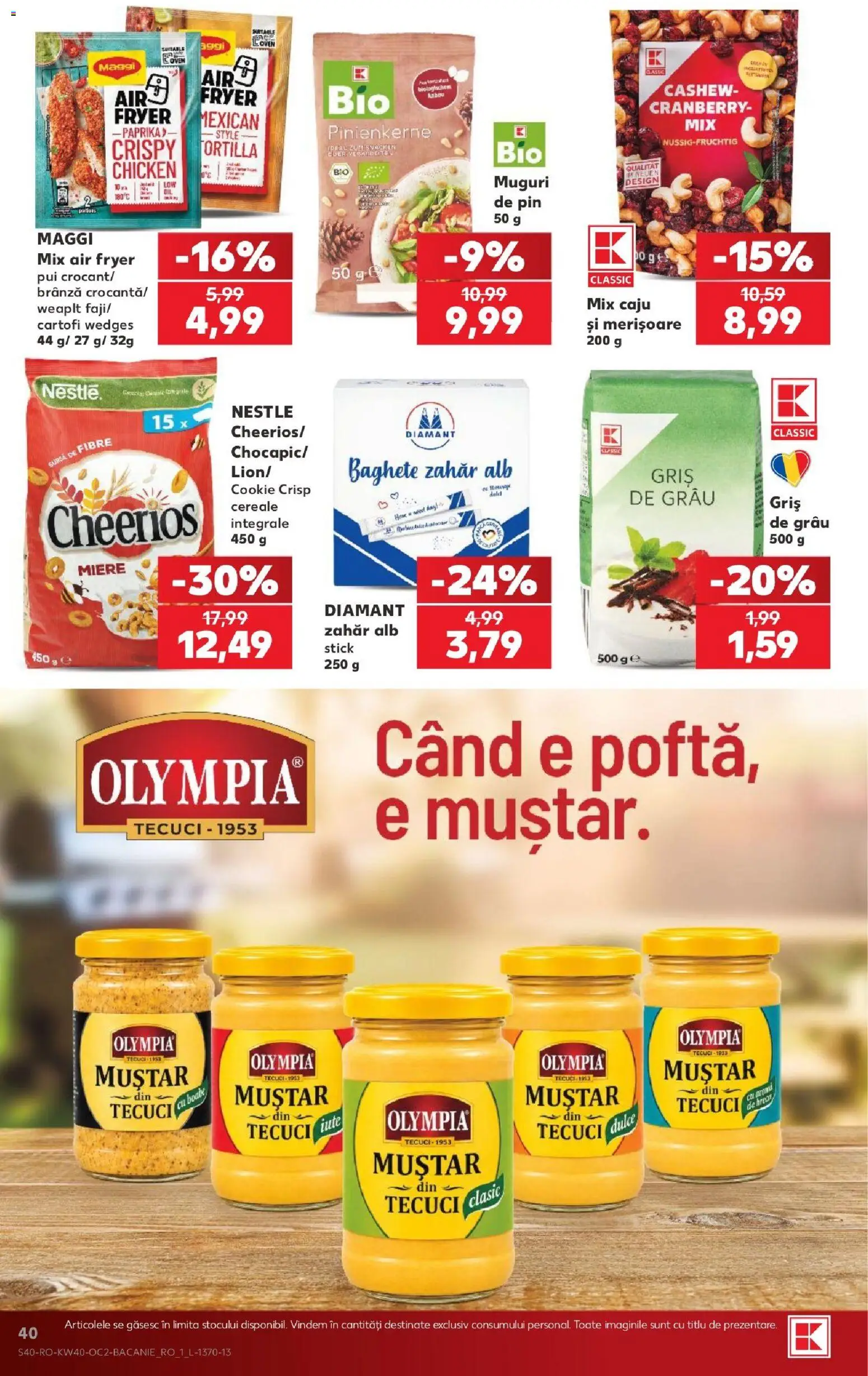 Noul catalog Kaufland – valabil de la 30.09.2026 | Pagină: 40 | Produse: Pui, Cereale, Cartofi, Zahăr