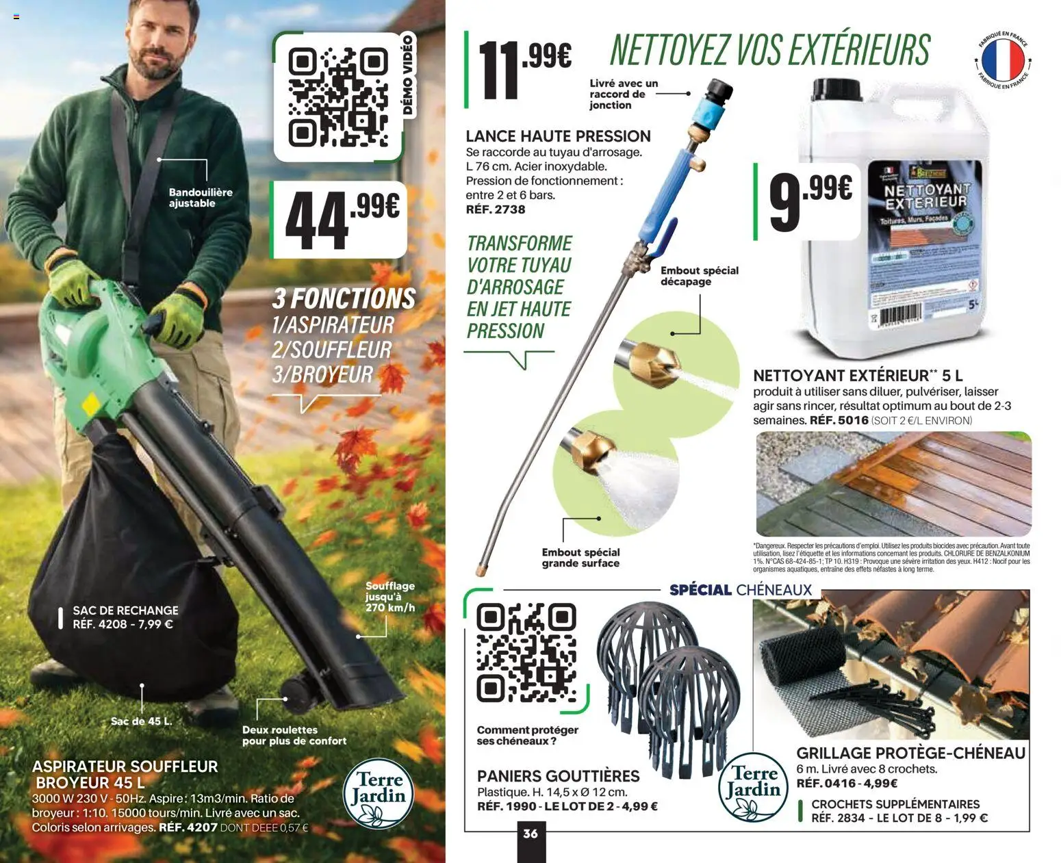 {H1} | Page: 36 | Produits: Aspirateur souffleur, Tuyau, Souffleur, Livre