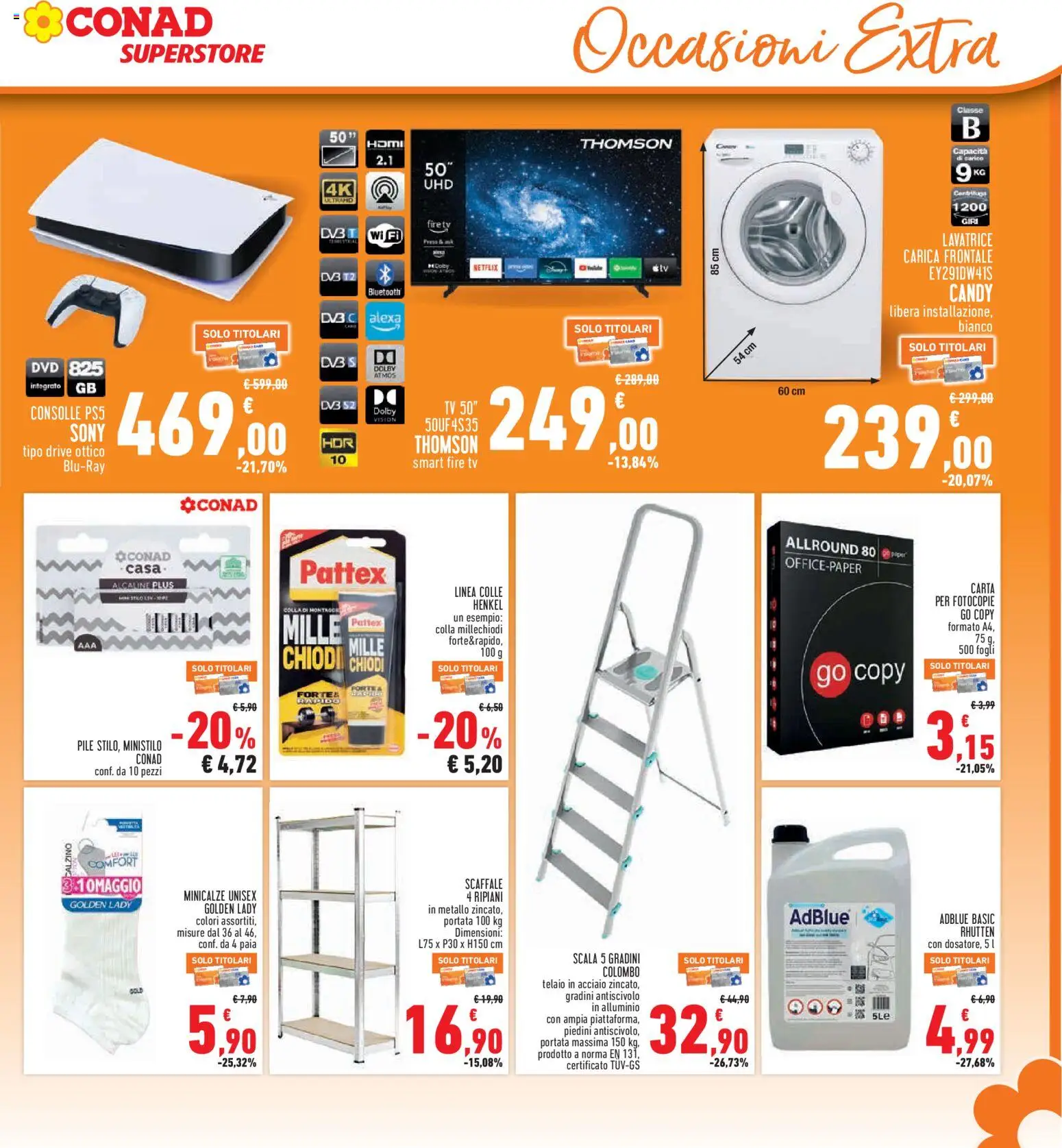 Volantino Conad del 21.05.2026 | Pagina: 25 | Prodotti: smart TV, TV, Colla, Chiodi