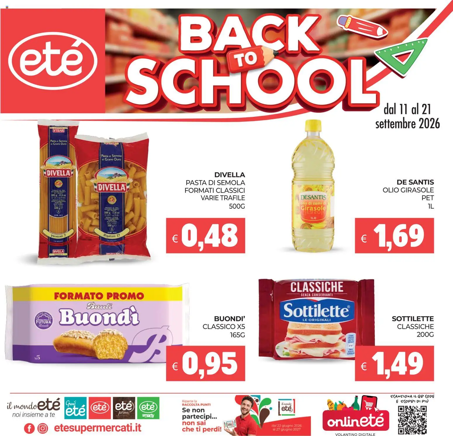 Volantino Eté del 11/09/2026 | Pagina: 1 | Prodotti: Tè, Divella, Pasta di semola, Pasta