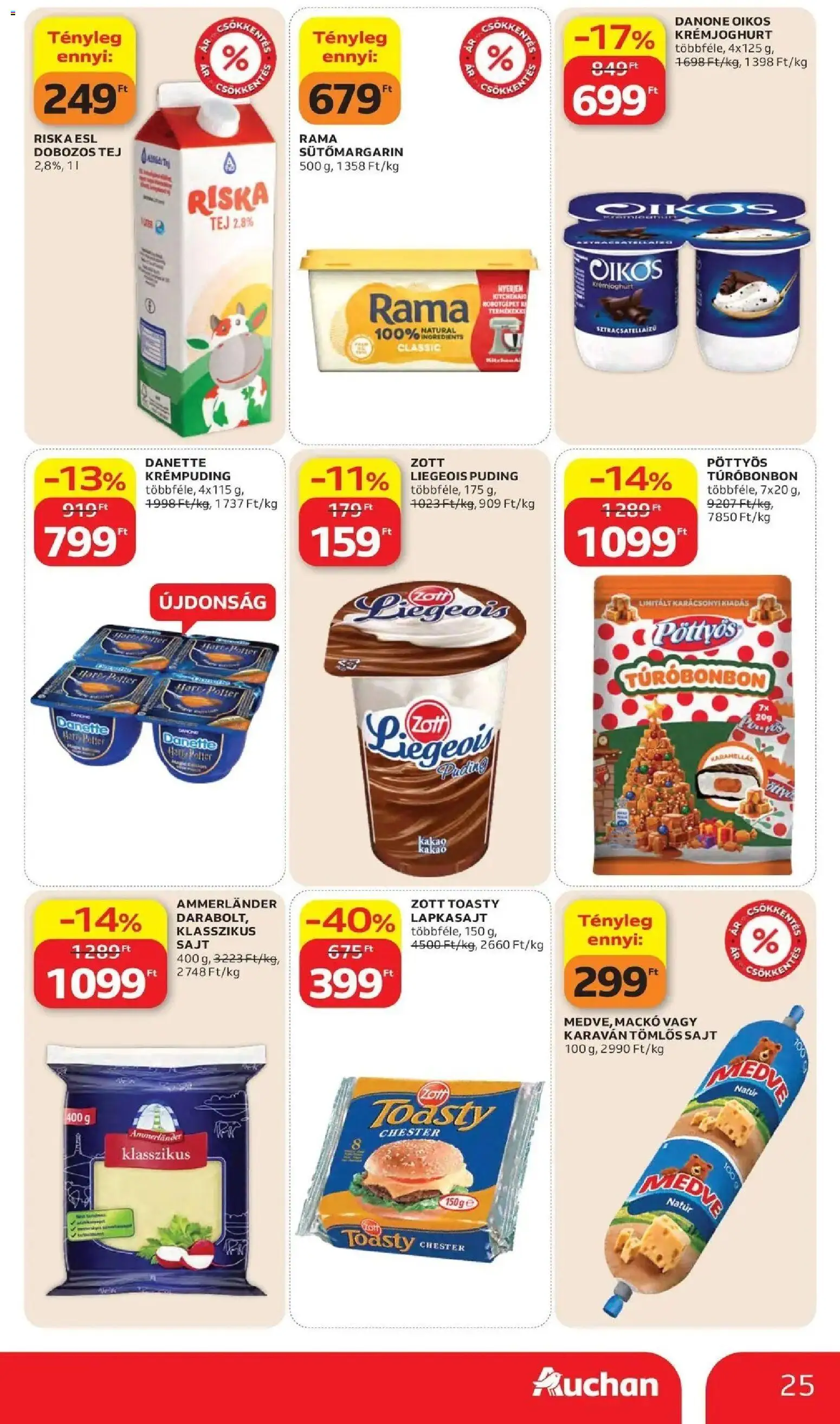 Auchan akciós újság Szolnok - 2026.10.15. -tól/töl > akció, lapozható szórólap 🛍️ | Oldal: 25 | Termékek: Lapkasajt, Oikos, Tej, Sajt