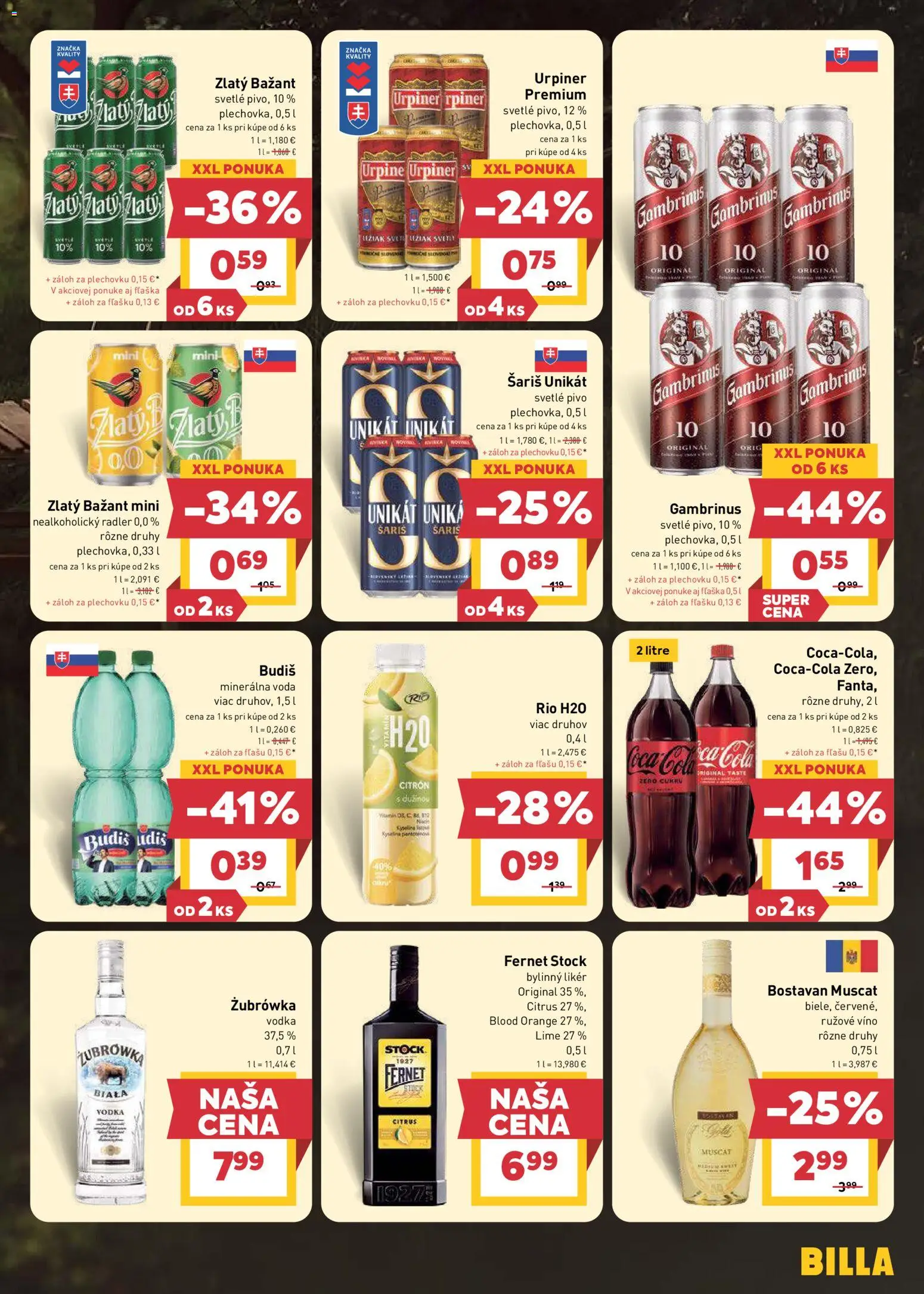 Nové Billa akcie – leták je platný od 08.07.2026 | Strana: 13 | Produkty: Víno, Coca cola, Minerálna voda, Gambrinus