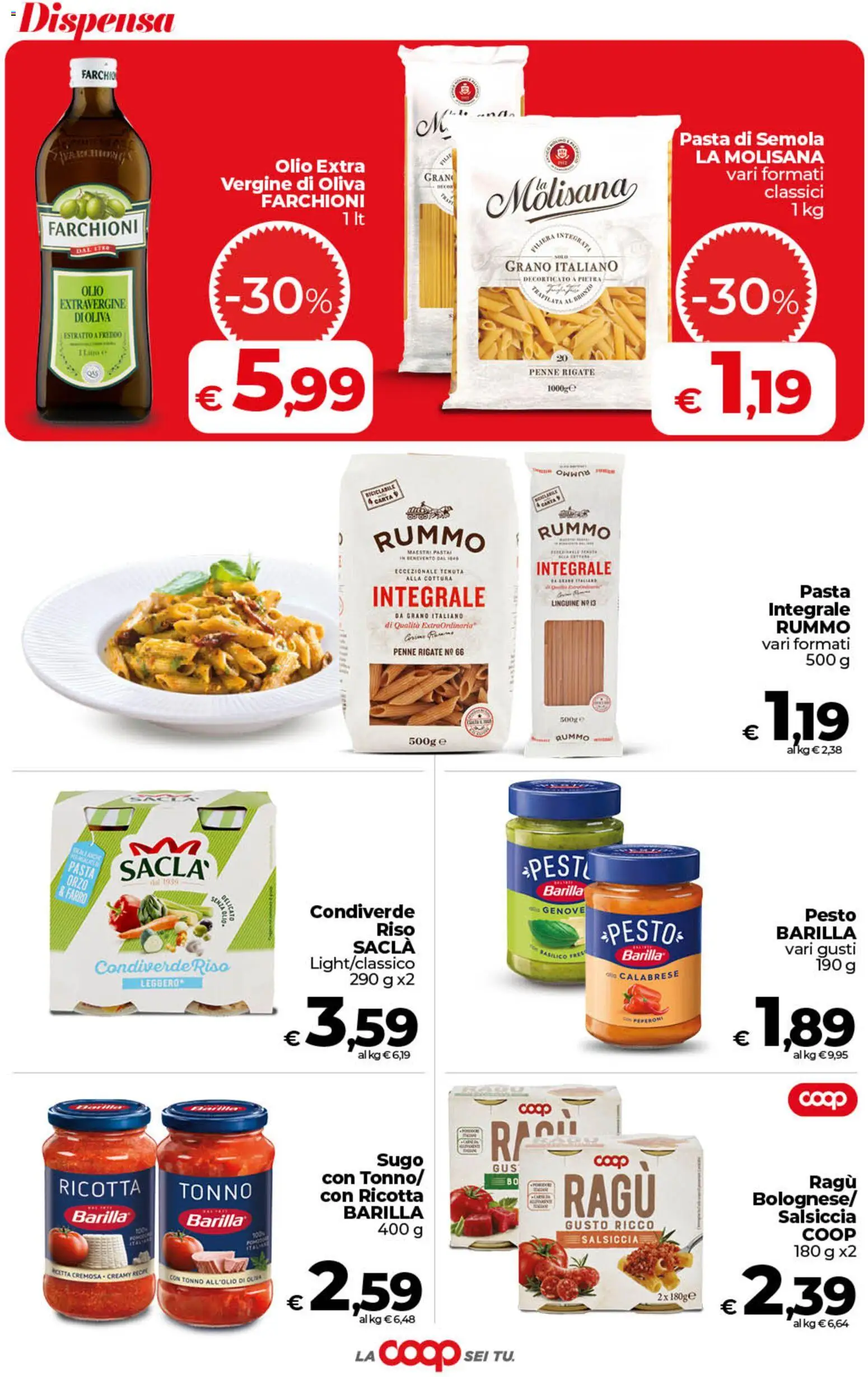 Volantino COOP del 18.06.2026 | Pagina: 27 | Prodotti: Salsiccia, Pasta, Pesto, Penne