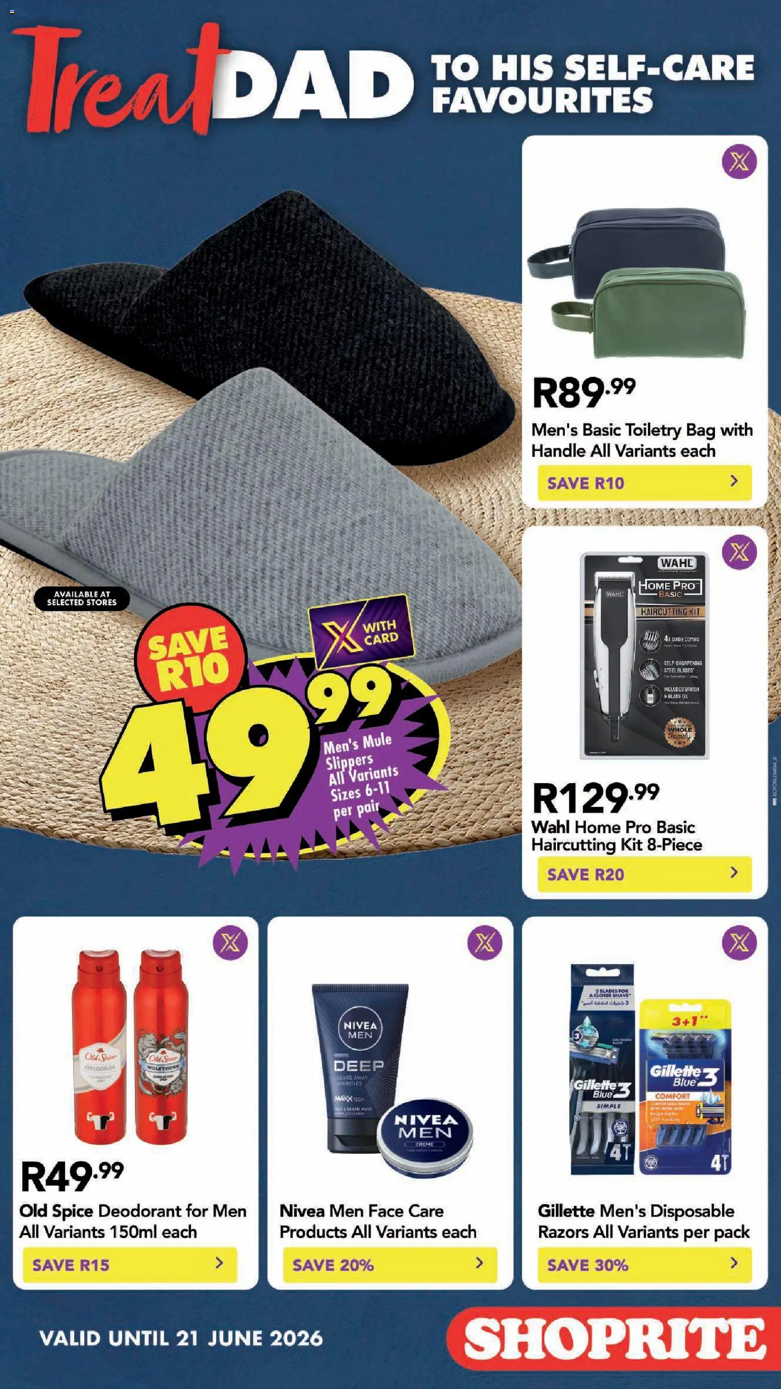 New Shoprite catalogue – valid from 15.06.2026 | Page: 3 | Products: Slippers, Brush, Deodorant, Razors