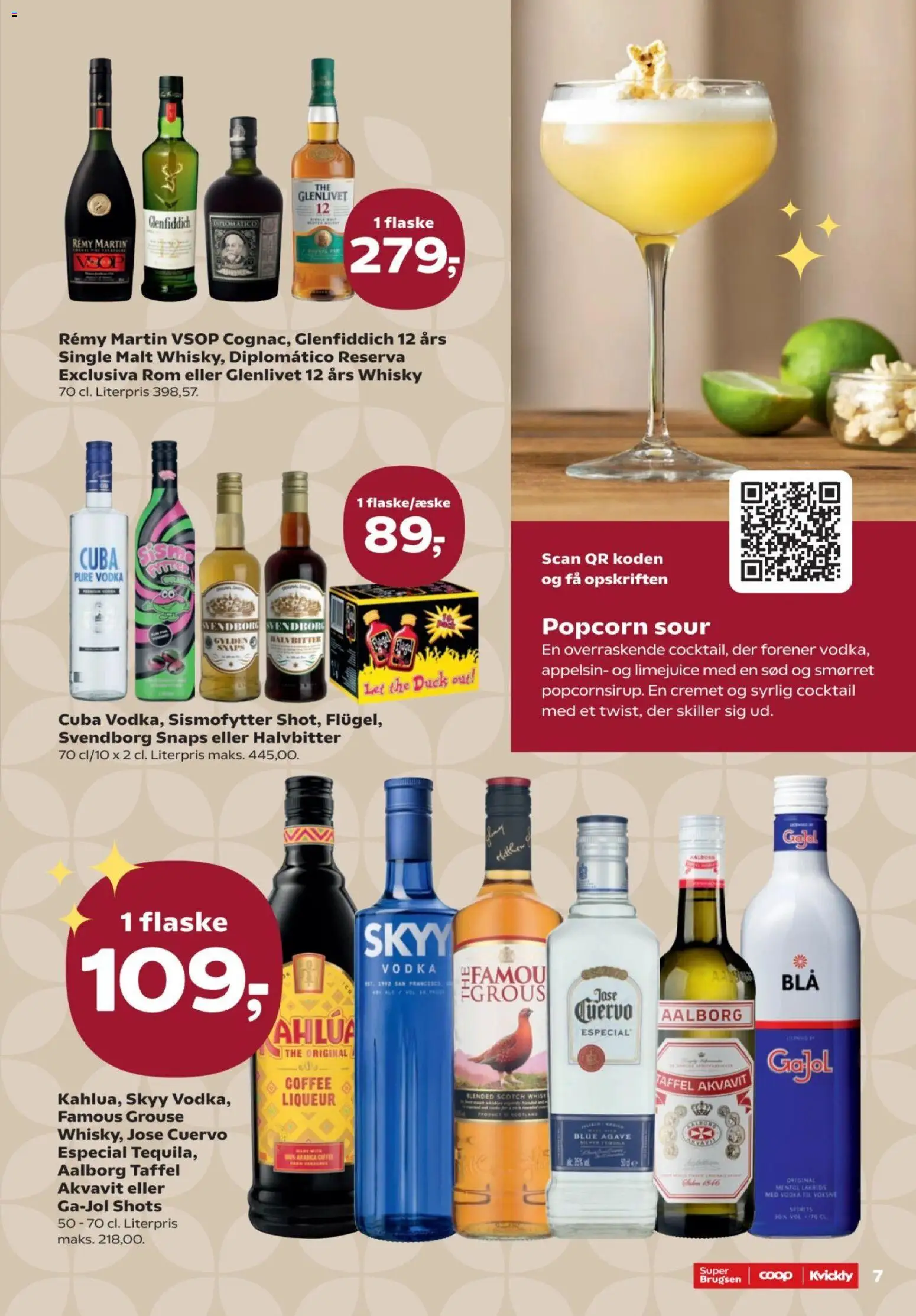 Kvickly tilbudsavis – gyldig fra 29/10/2026 | Side: 7 | Produkter: Whisky, Popcorn, Rom, Limejuice