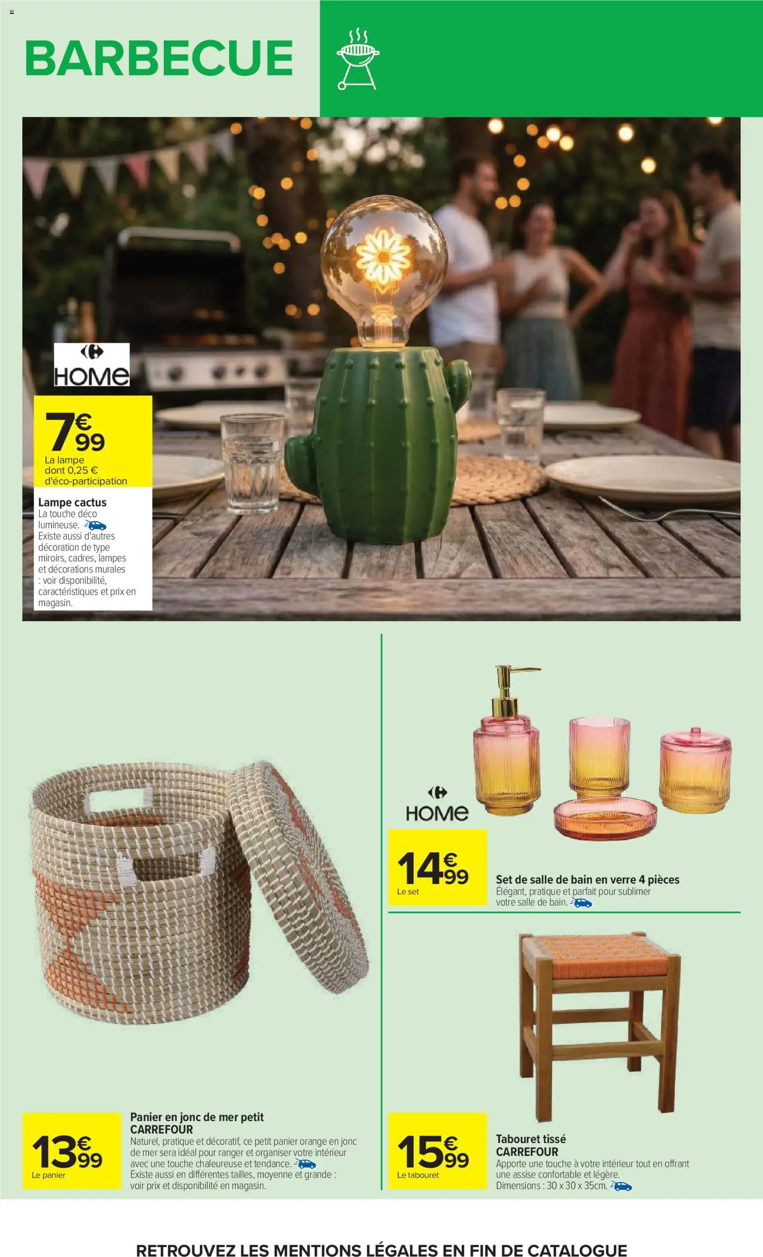 {H1} | Page: 33 | Produits: Le tabouret, Barbecue, Panier, Lampe