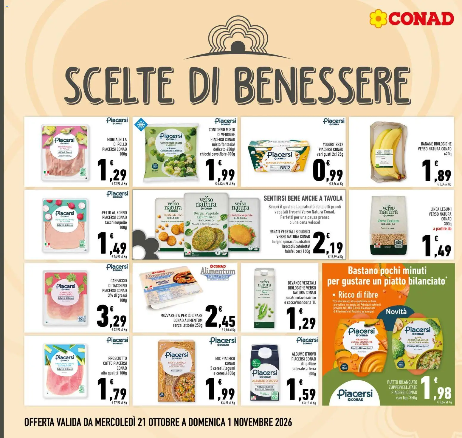 Volantino Conad del 21/10/2026 | Pagina: 8 | Prodotti: Yogurt, Cavolfiore, Piatto, Terra