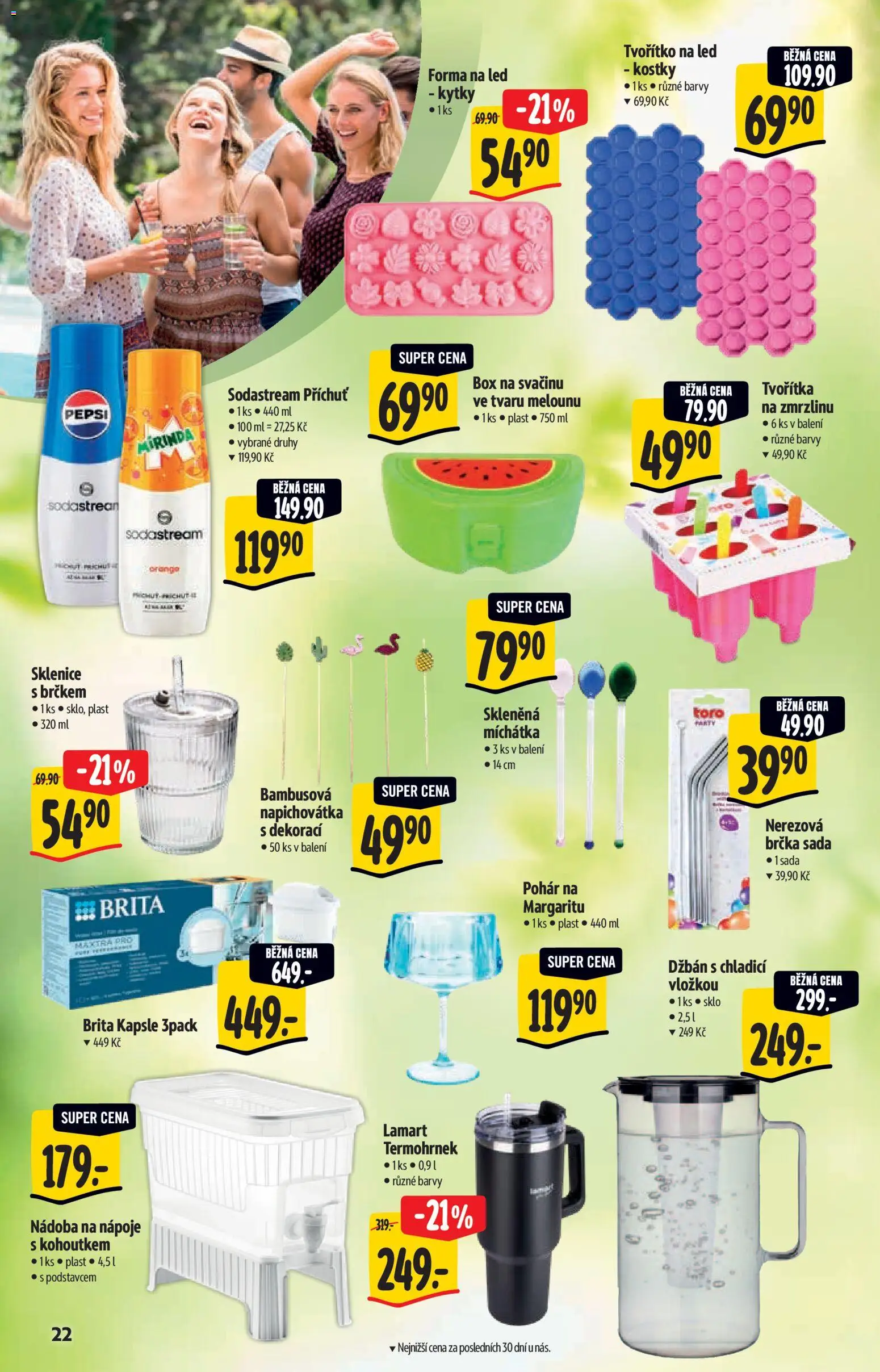 Albert katalog - Hypermarket od 15.07.2026 | Strana: 22 | Produkty: Forma na led, Mirinda, Sklenice s brčkem, Led kostky