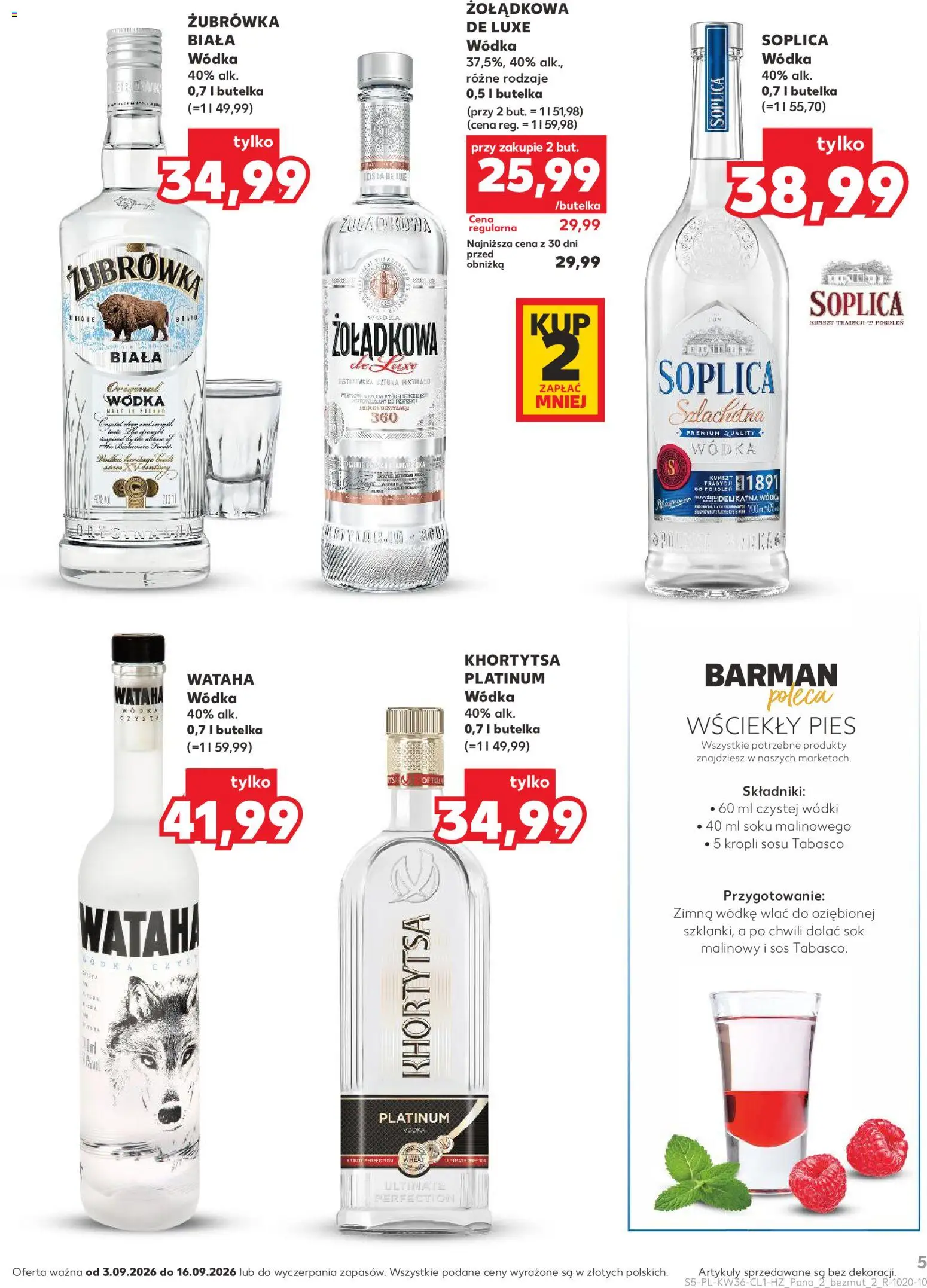 Kaufland Polsko leták - Barek od 03.09.2026 | Strana: 5 | Produkty: Tabasco, Zubrowka