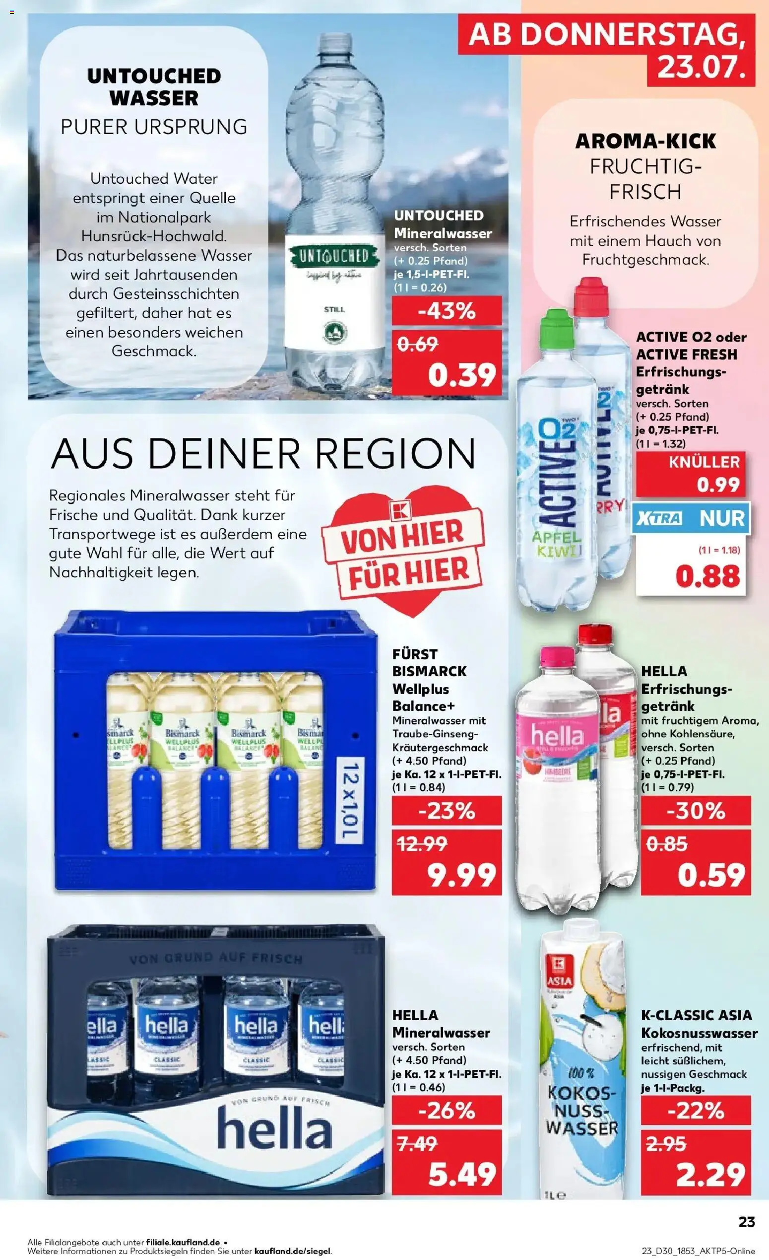 Kaufland Prospekt Bad Oldesloe – gültig ab 23.07.2026 | Seite: 23 | Produkte: Äpfel, Mineralwasser, Wasser, Hella