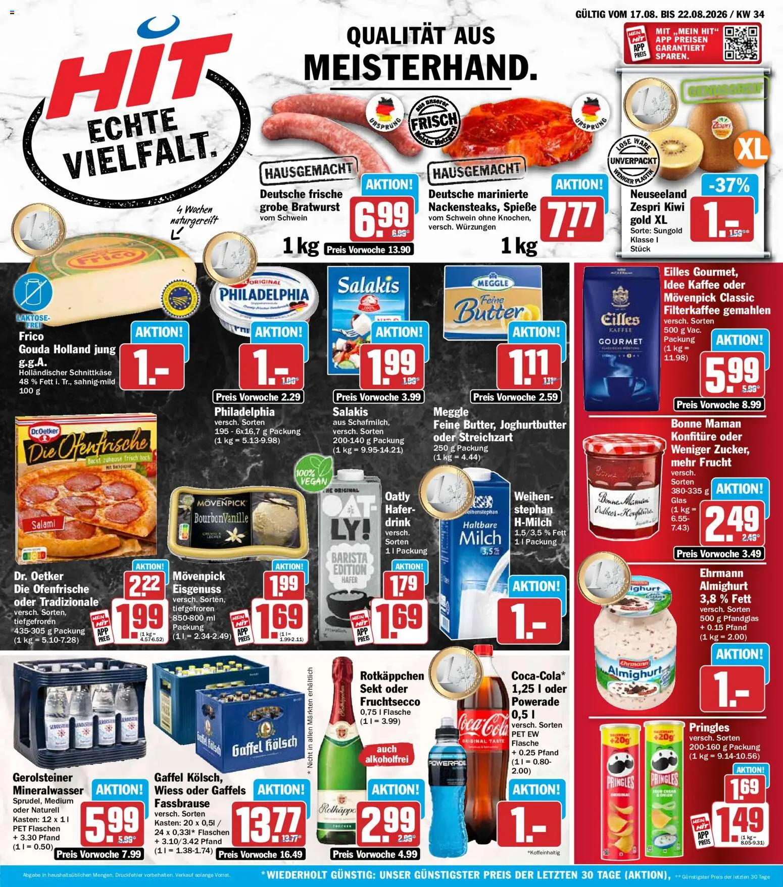 HIT Prospekt – gültig ab 17.08.2026 | Seite: 1 | Produkte: Coca cola, Bratwurst, Oatly, Rotkäppchen
