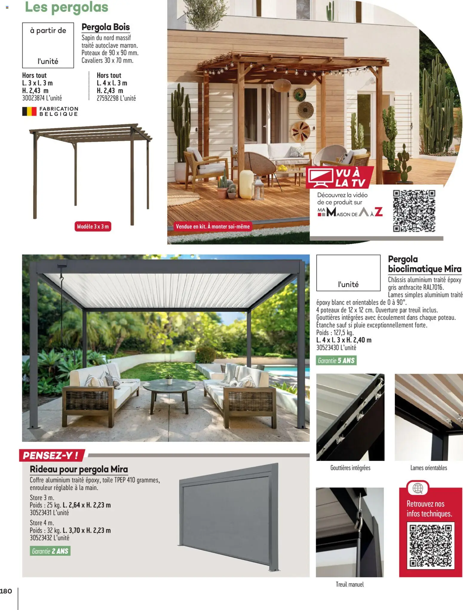 {H1} | Page: 180 | Produits: Poids, Store, Pergola, Rideau