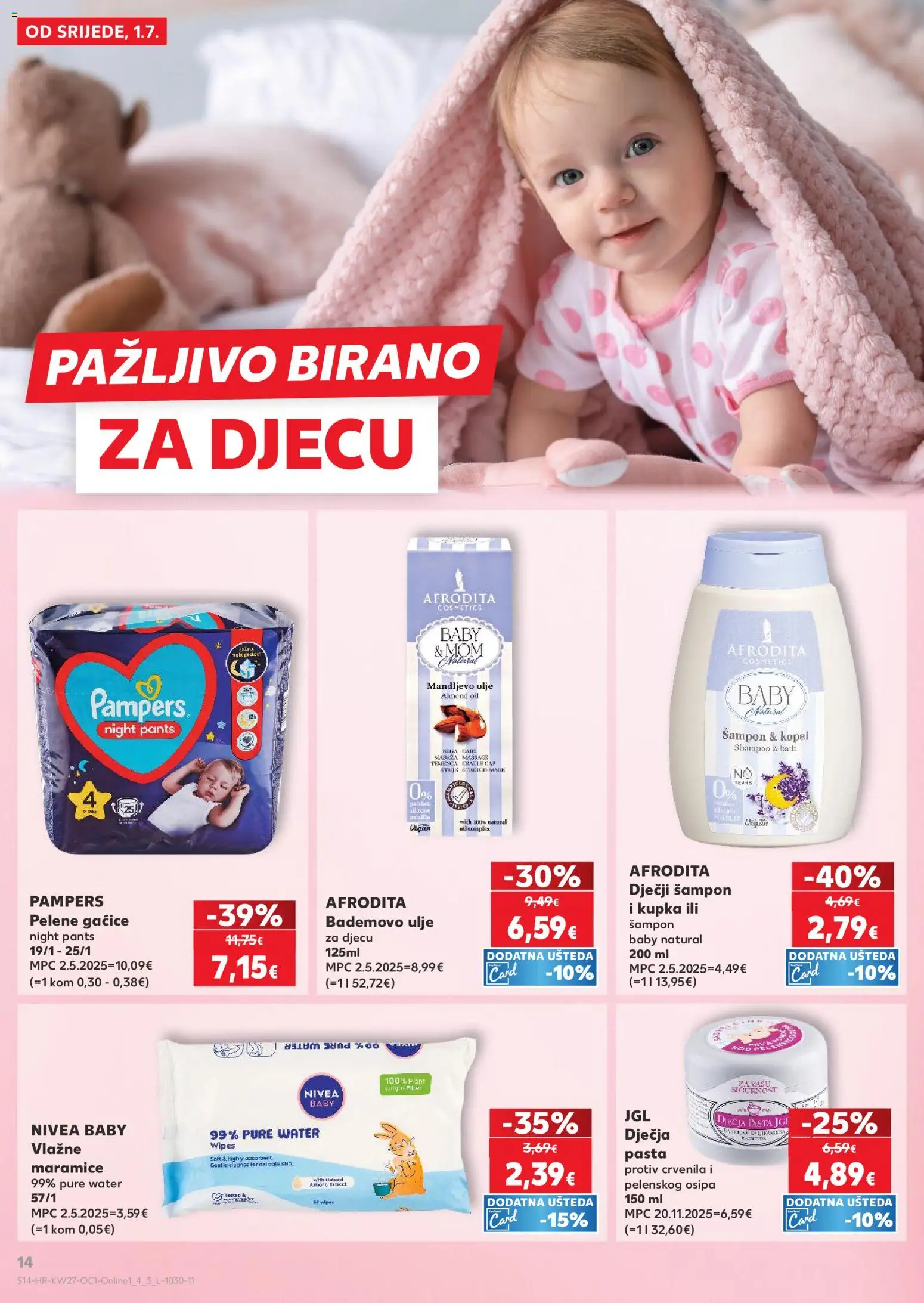 Kaufland katalog | vrijedi od 01.07.2026 | Stranica: 14 | Proizvodi: Vlažne maramice, Gaćice, Pasta, Nivea