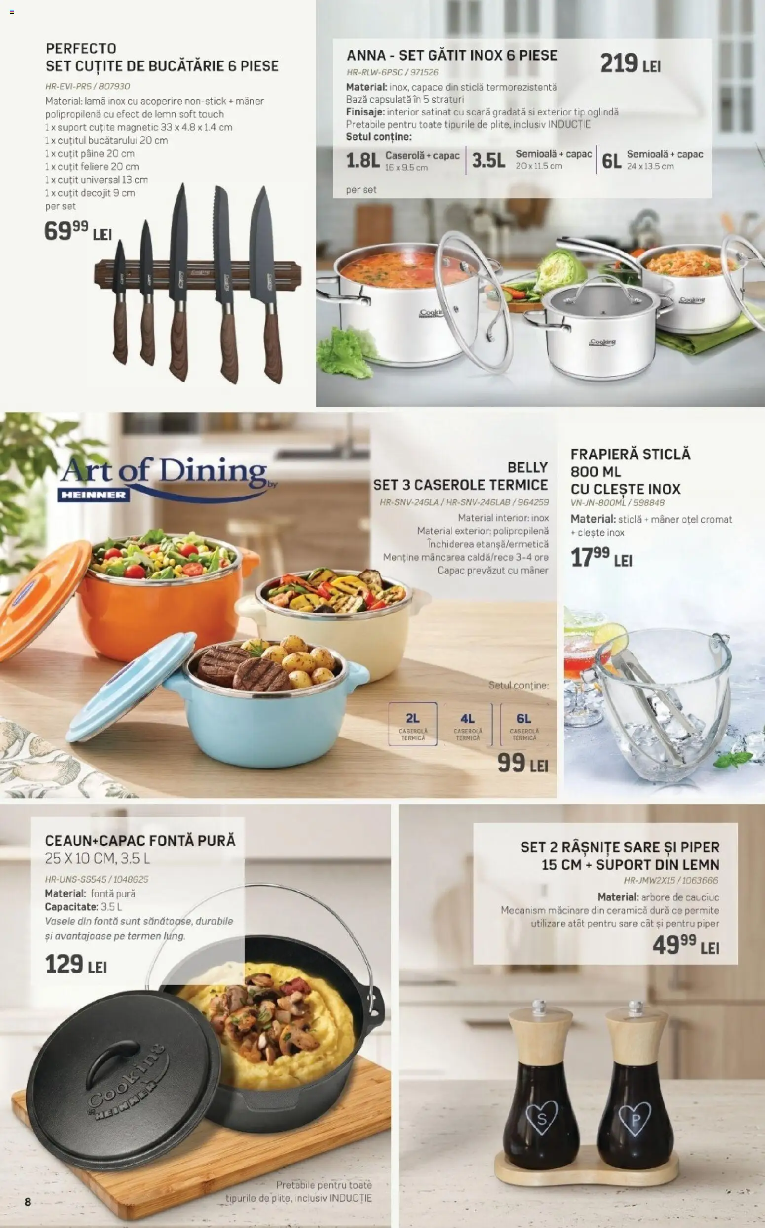 Noul catalog Selgros – valabil de la 05.06.2026 | Pagină: 8 | Produse: Caserole, Cuțit, Sare, Piper
