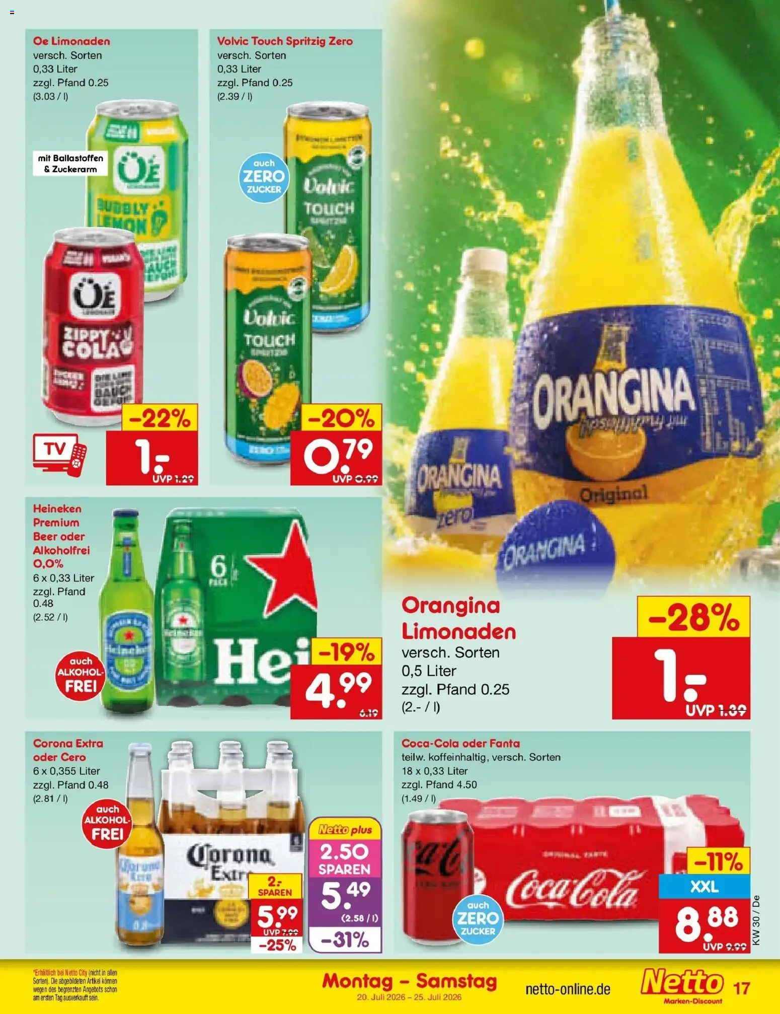 Netto Marken-Discount Prospekt Waiblingen-Bittenfeld – gültig ab 20.07.2026 | Seite: 27 | Produkte: Coca cola, Fanta, Volvic touch, Volvic