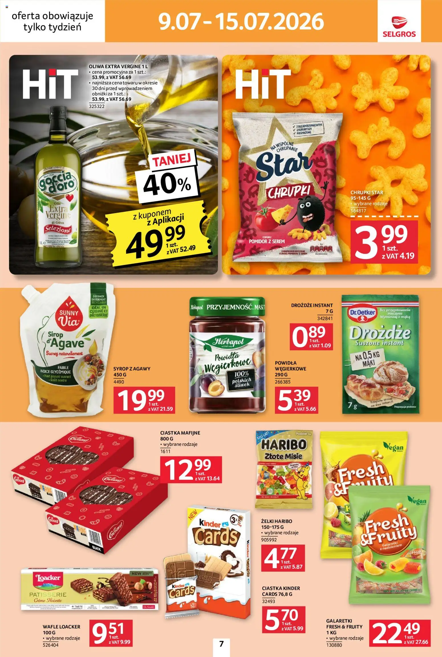 Selgros cash&carry gazetka - Jeszcze więcej super promocji od 09.07.2026 | Strona: 7 | Produkty: Żelki haribo, Syrop, Chrupki, Kinder cards