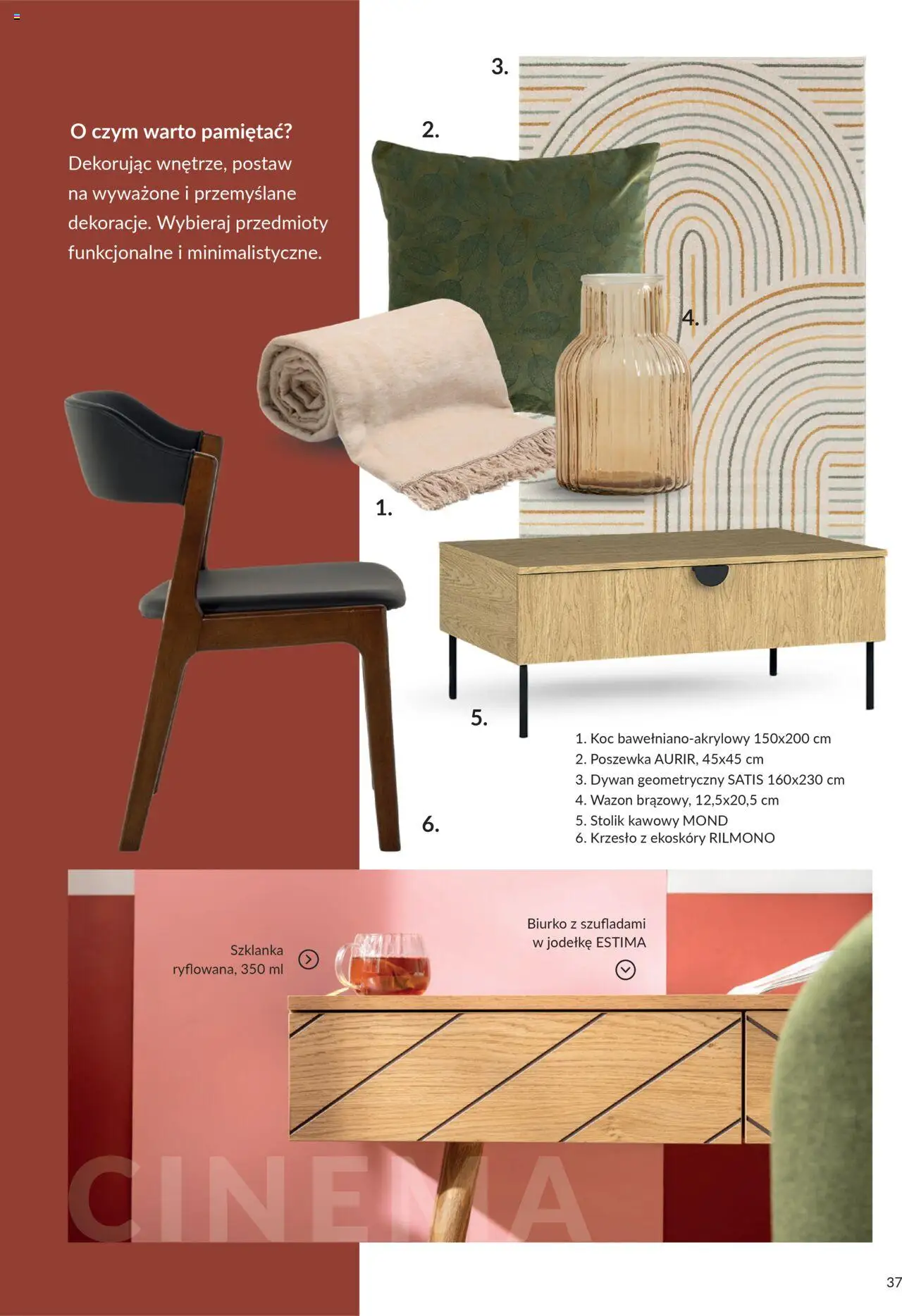 Salony Agata Gazetka - Trendbook od 21.03.2025 | Strona: 37 | Produkty: Stolik kawowy, Krzesło, Biurko, Dywan