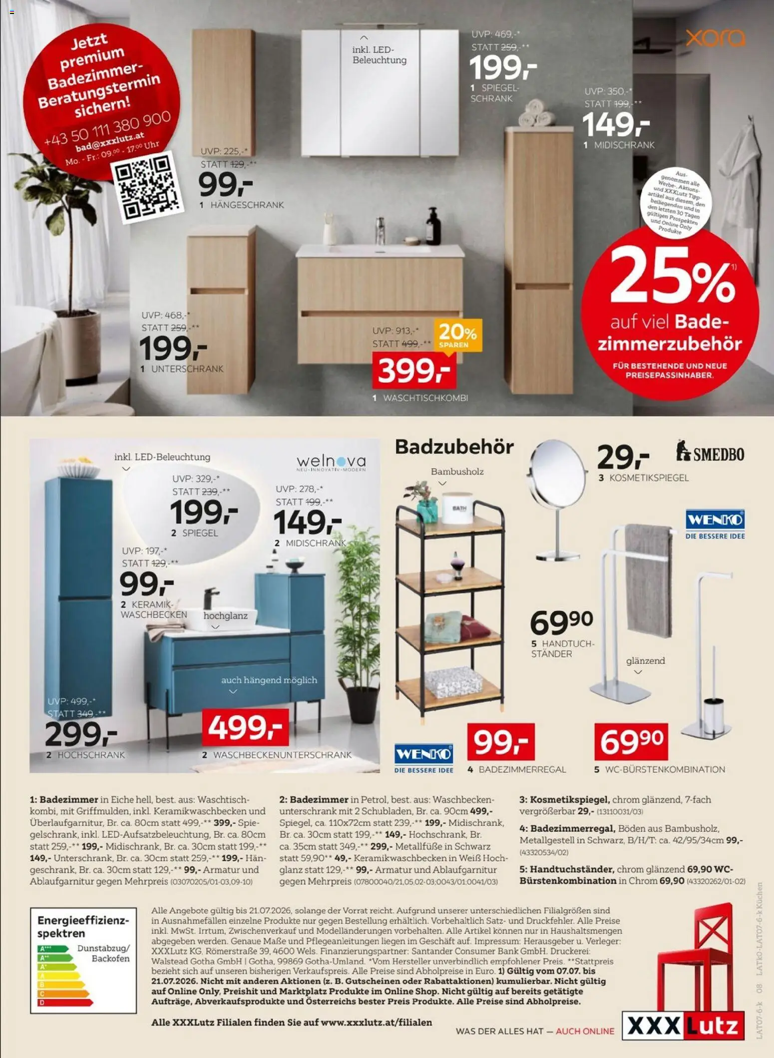 XXXLutz - Küchen gültig ab 07.07.2026 | Seite: 8 | Produkte: Uhr, Schrank, Waschbecken, Spiegel